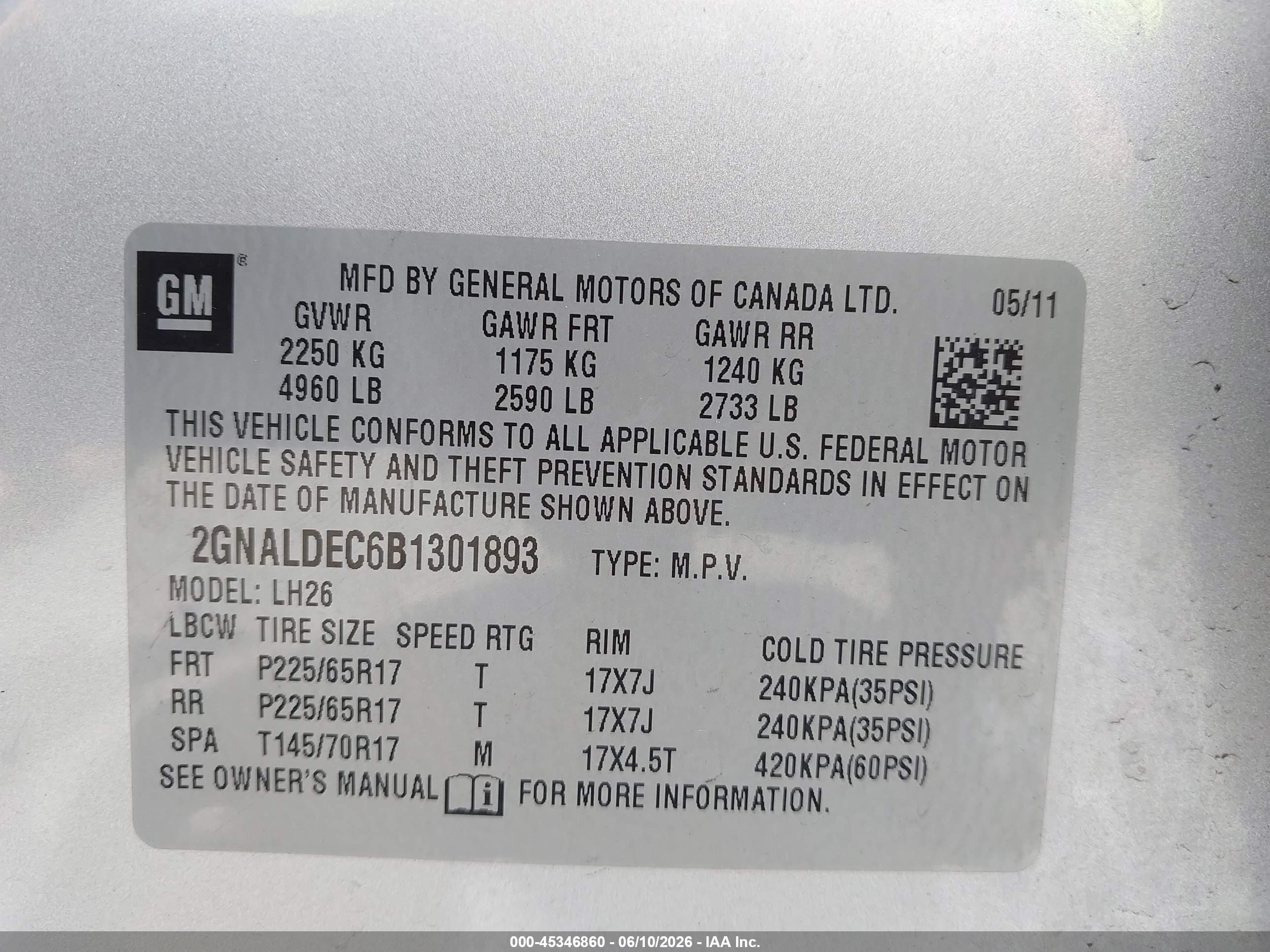 2011 Chevrolet Equinox 1lt Серебряный vin: 2GNALDEC6B1301893