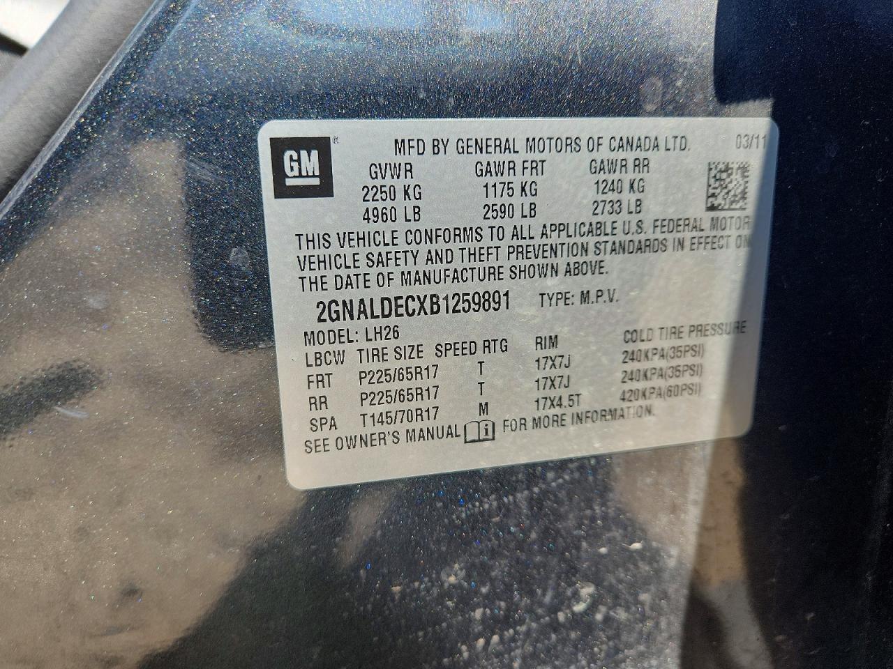 2011 Chevrolet Equinox Lt Gray vin: 2GNALDECXB1259891