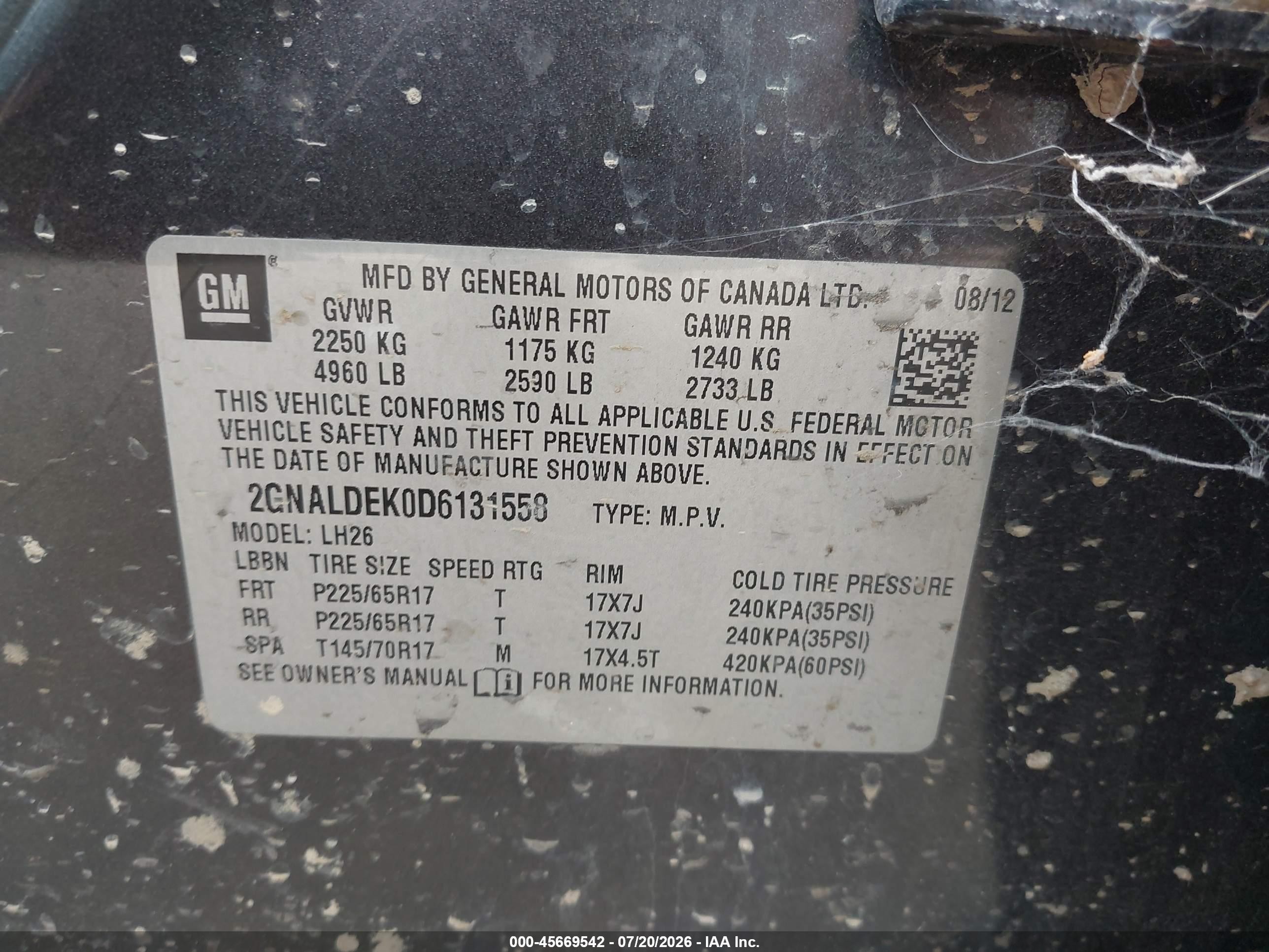 2013 Chevrolet Equinox Lt Серый vin: 2GNALDEK0D6131558