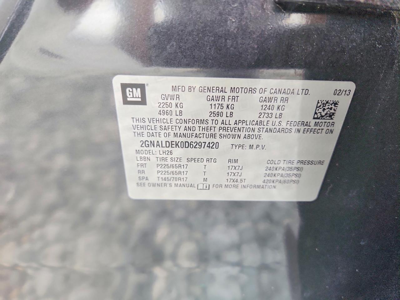 2013 Chevrolet Equinox Lt Серый vin: 2GNALDEK0D6297420