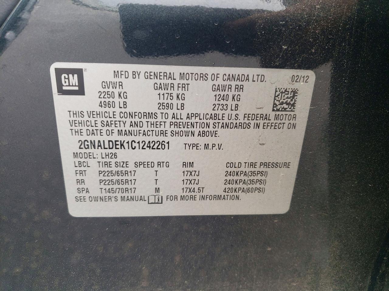 2012 Chevrolet Equinox Lt Gray vin: 2GNALDEK1C1242261