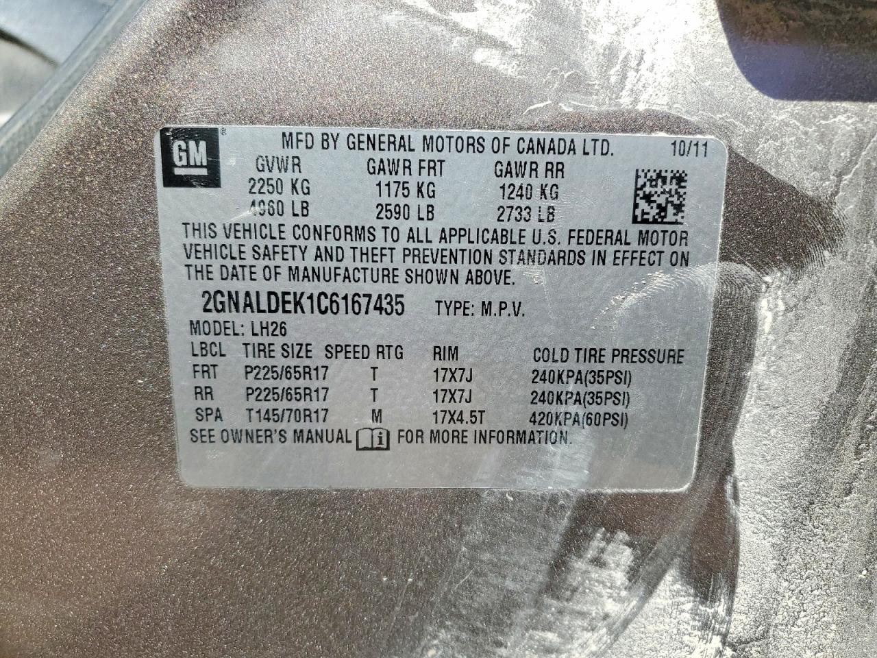 2012 Chevrolet Equinox Lt Gray vin: 2GNALDEK1C6167435