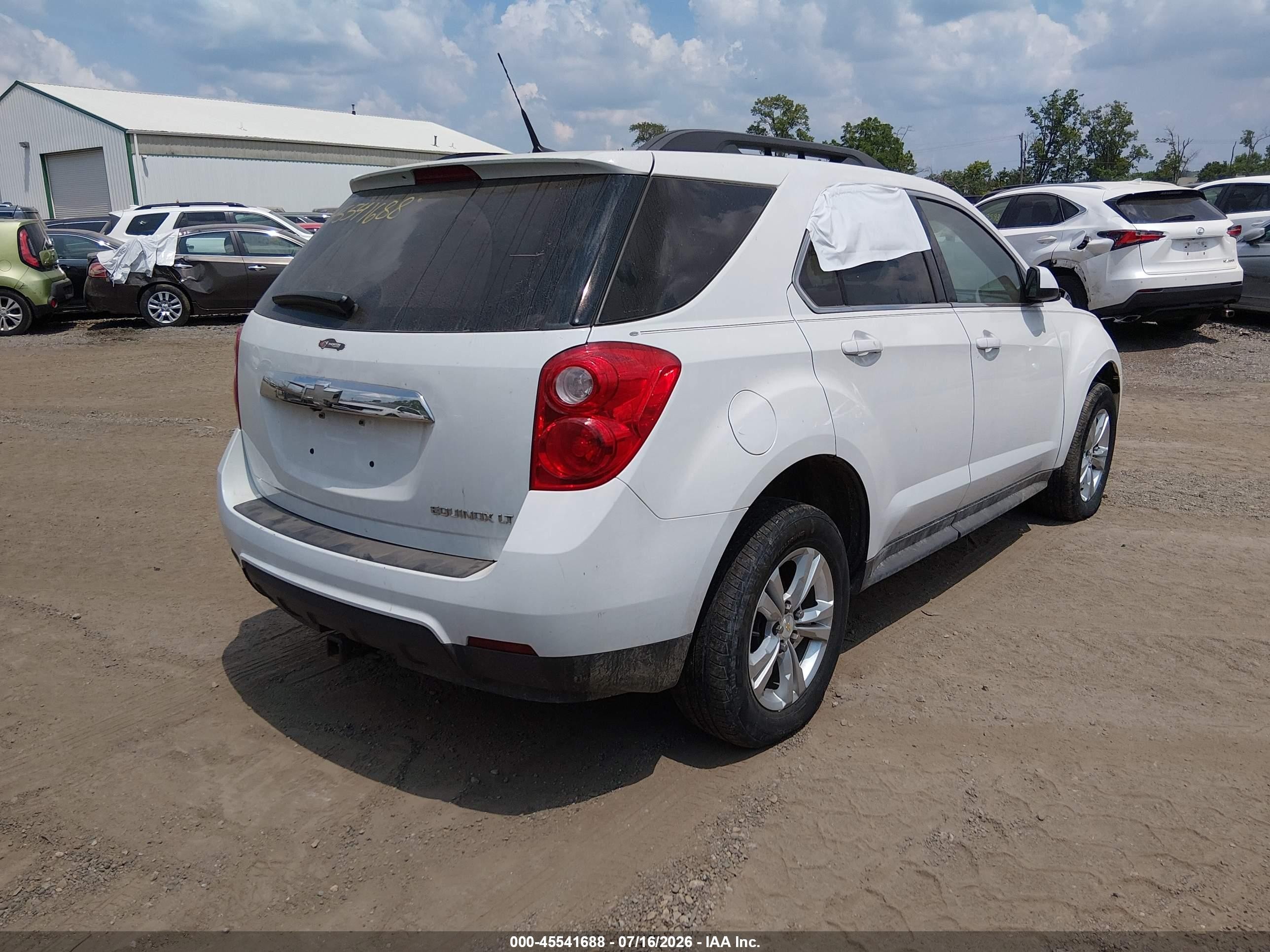 2012 Chevrolet Equinox Lt W/1lt White vin: 2GNALDEK1C6326244