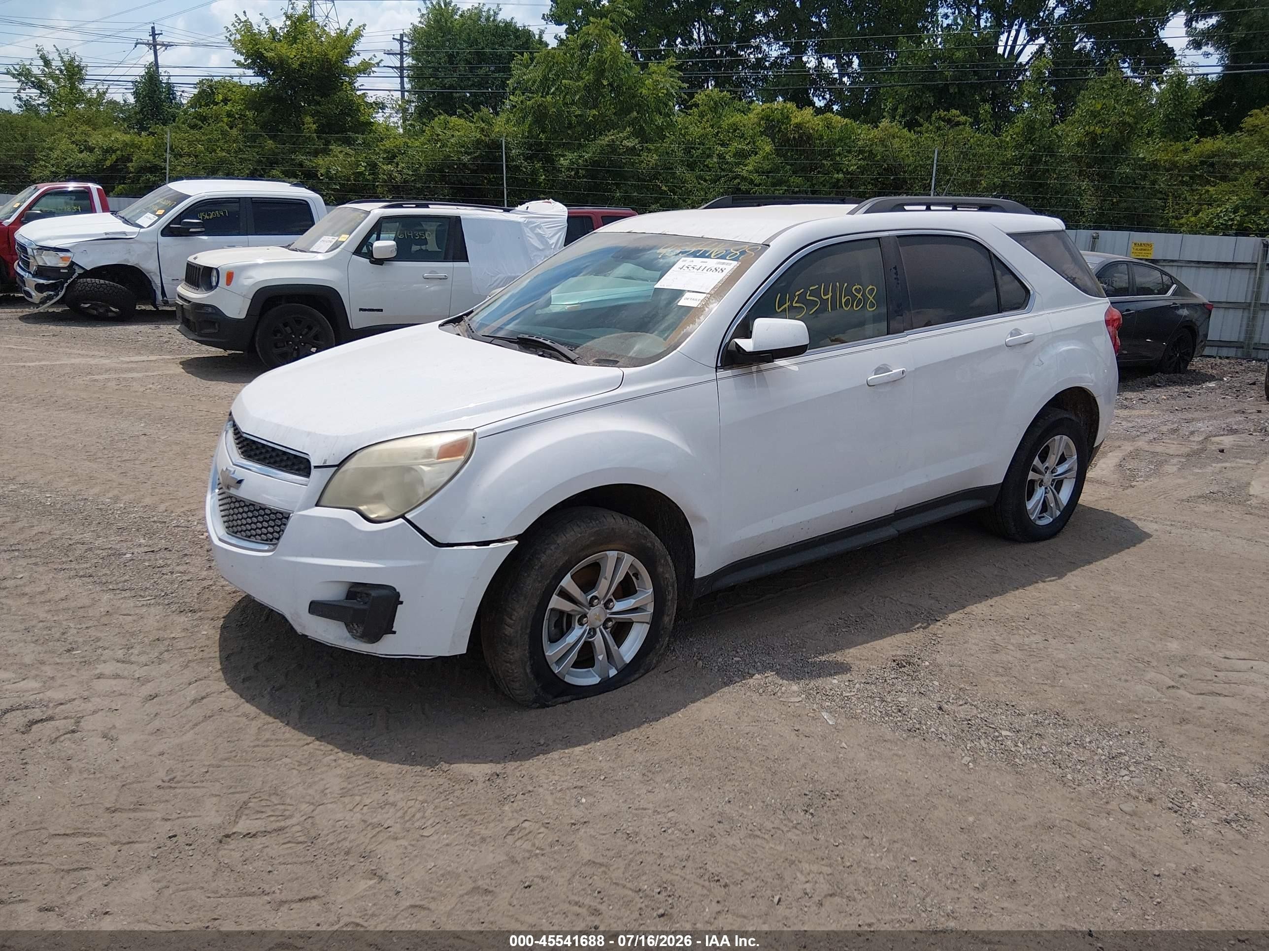 2012 Chevrolet Equinox Lt W/1lt White vin: 2GNALDEK1C6326244