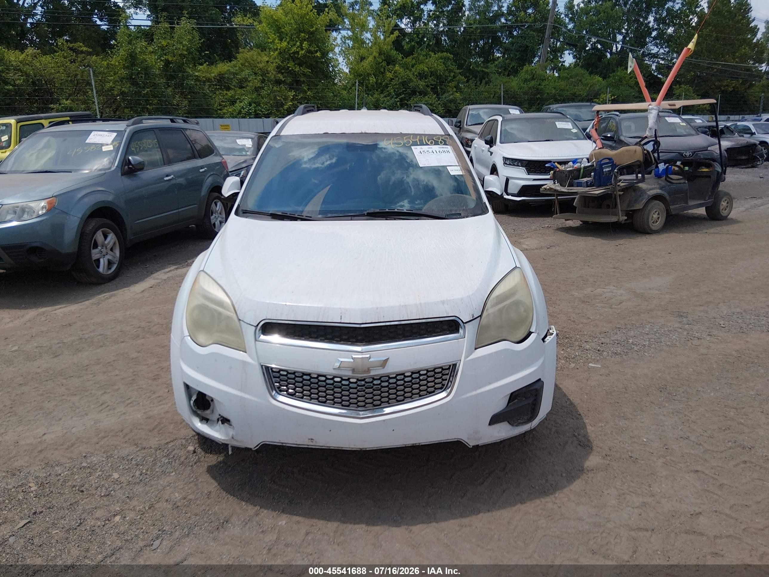 2012 Chevrolet Equinox Lt W/1lt White vin: 2GNALDEK1C6326244