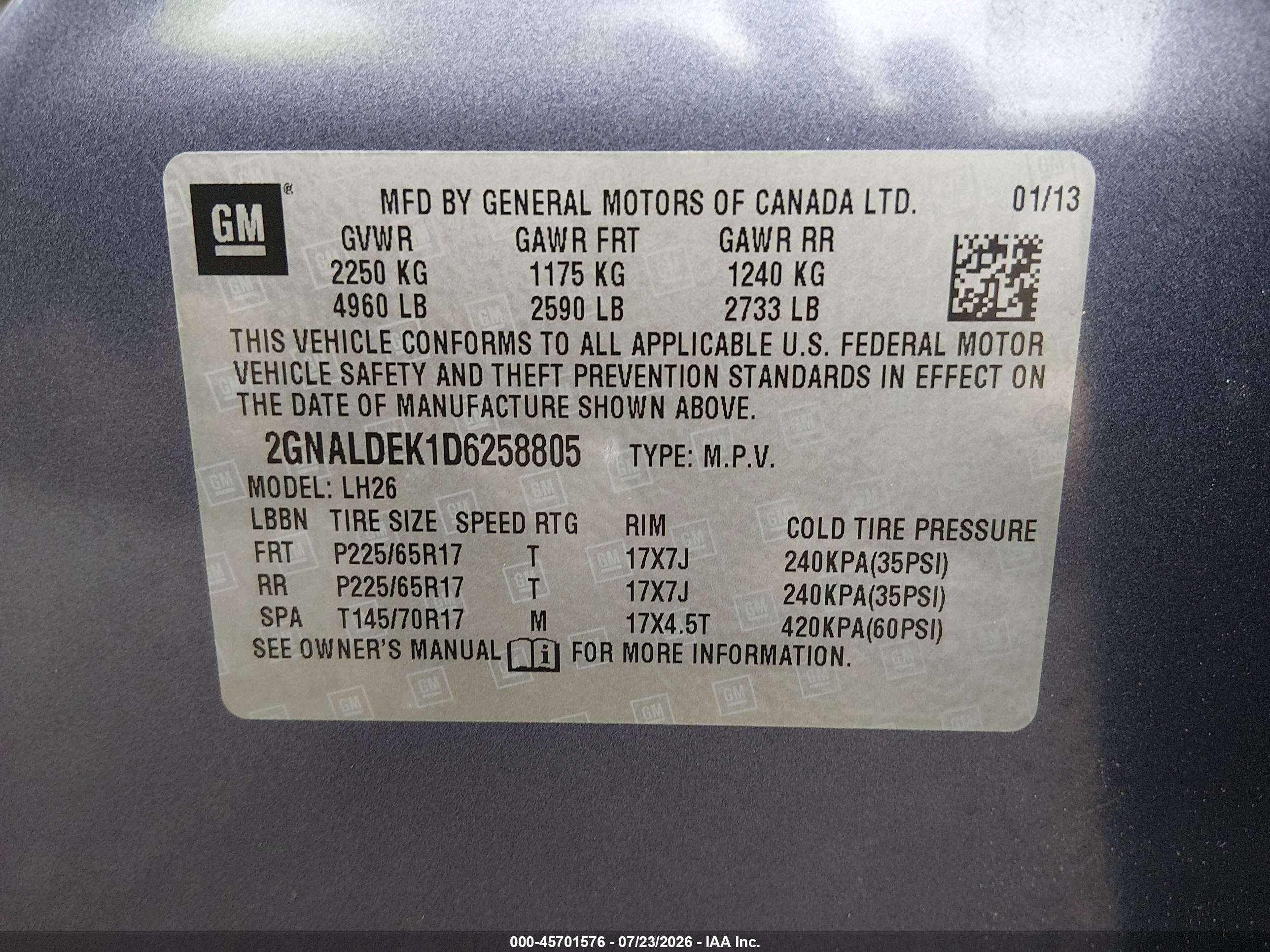 2013 Chevrolet Equinox Lt Purple vin: 2GNALDEK1D6258805