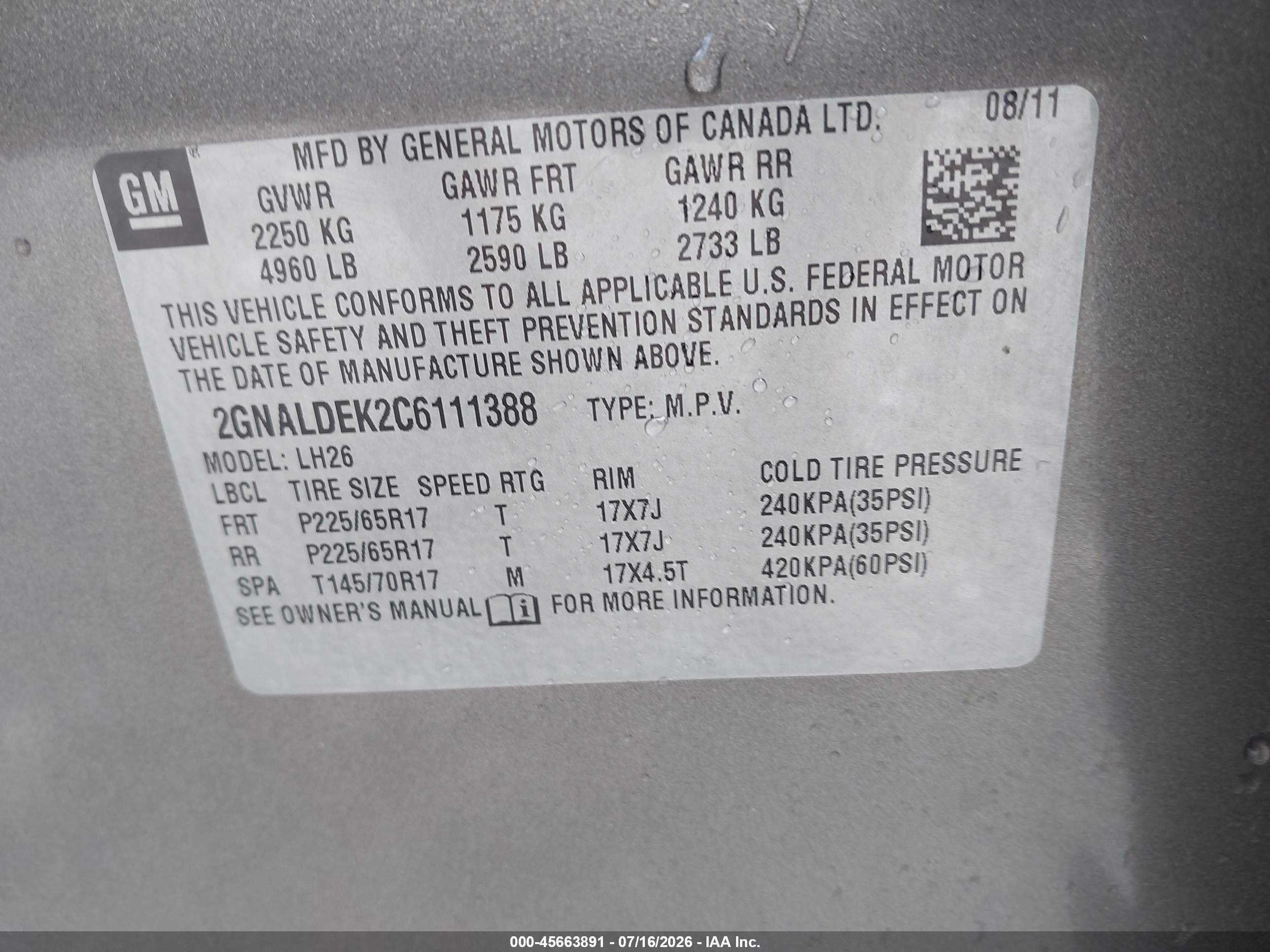 2012 Chevrolet Equinox Lt W/1lt Серый vin: 2GNALDEK2C6111388