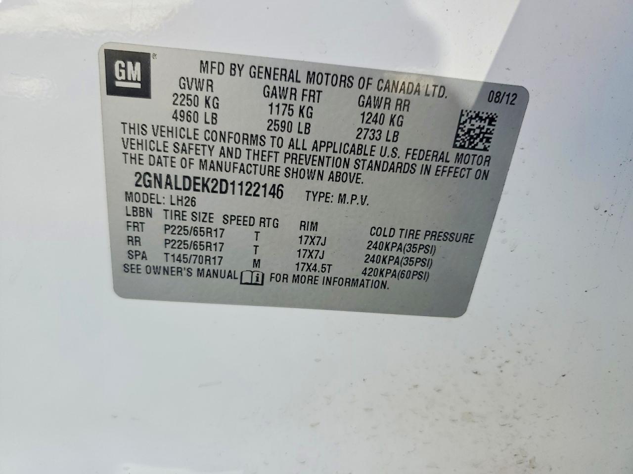 2013 Chevrolet Equinox Lt White vin: 2GNALDEK2D1122146