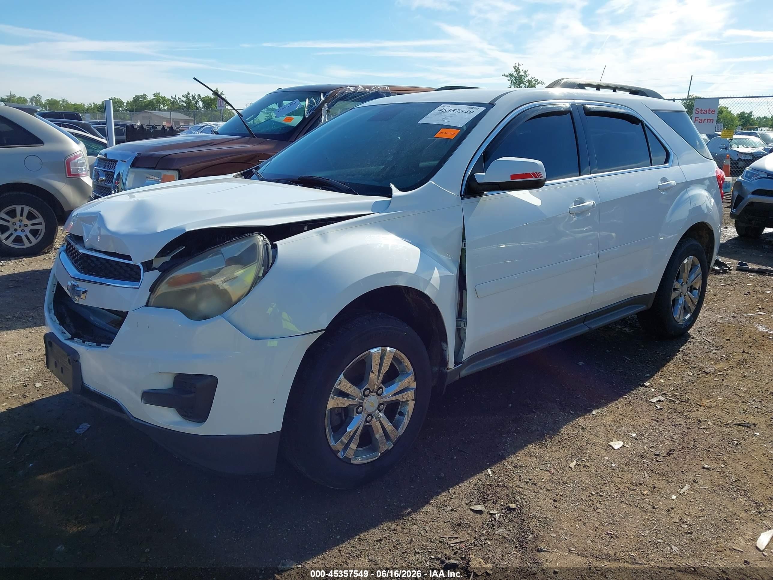 2013 Chevrolet Equinox 1lt White vin: 2GNALDEK2D6118536