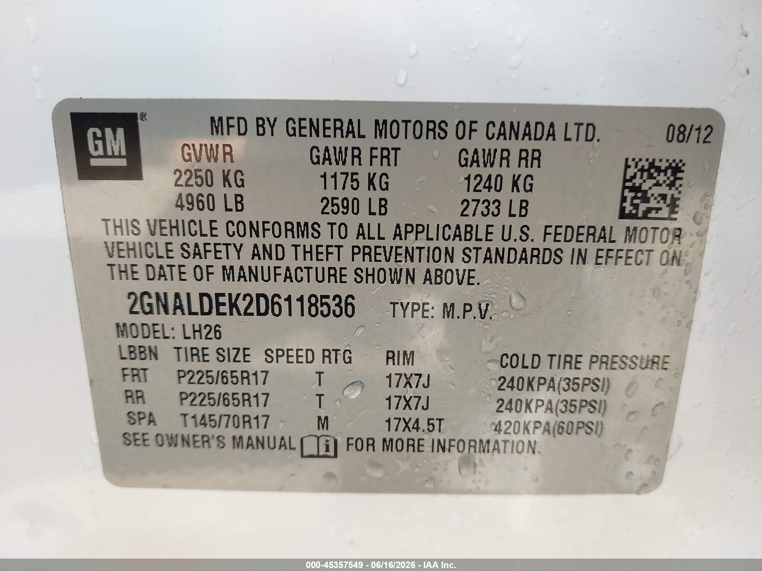 2013 Chevrolet Equinox 1lt White vin: 2GNALDEK2D6118536
