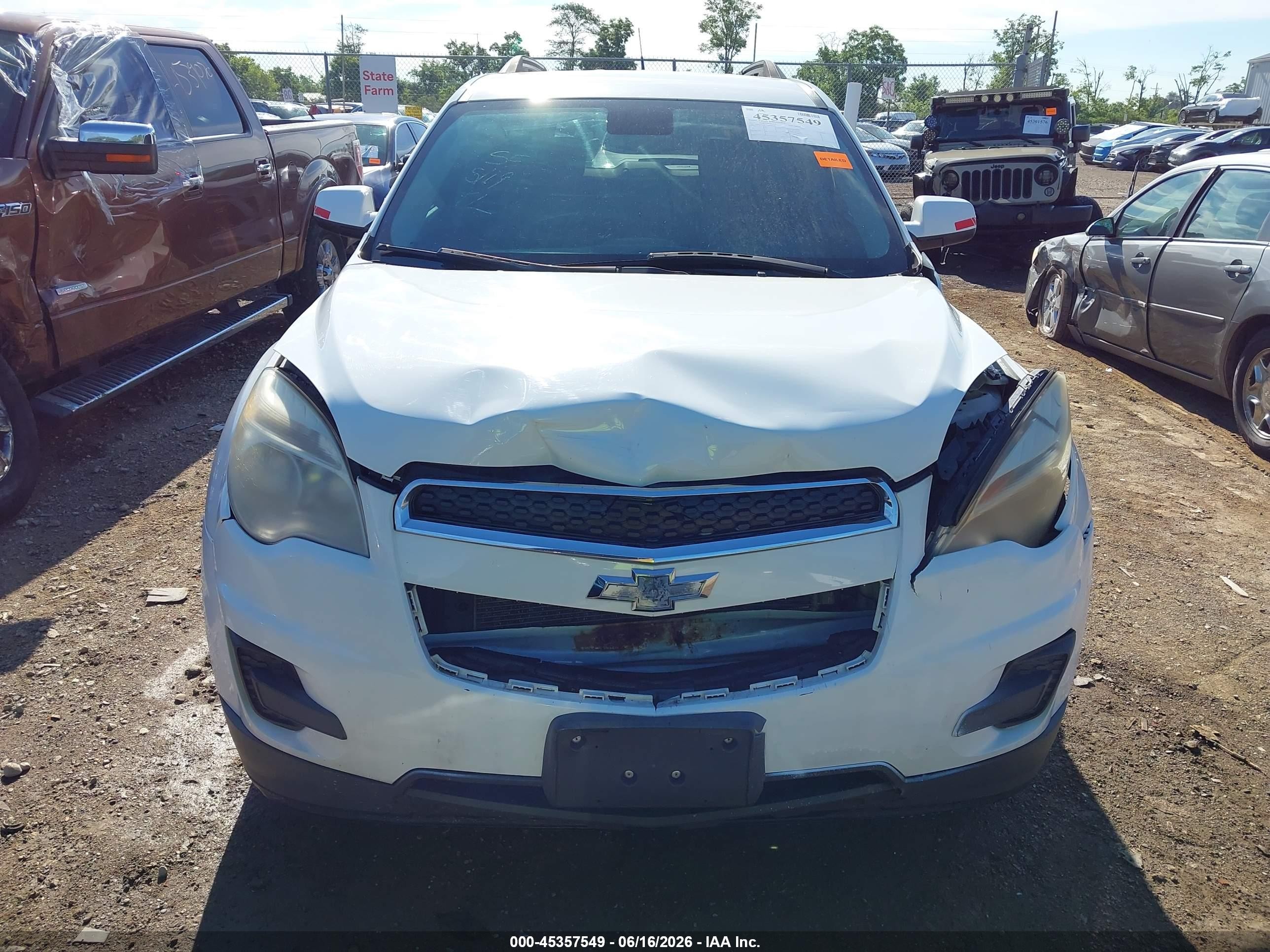2013 Chevrolet Equinox 1lt White vin: 2GNALDEK2D6118536