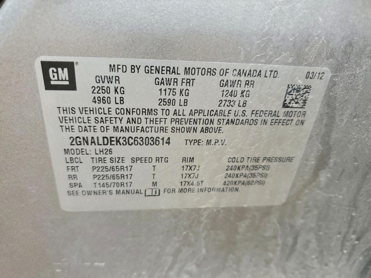 2012 Chevrolet Equinox Lt Gray vin: 2GNALDEK3C6303614