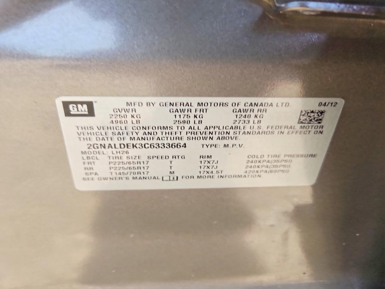 2012 Chevrolet Equinox Lt Золотой vin: 2GNALDEK3C6333664