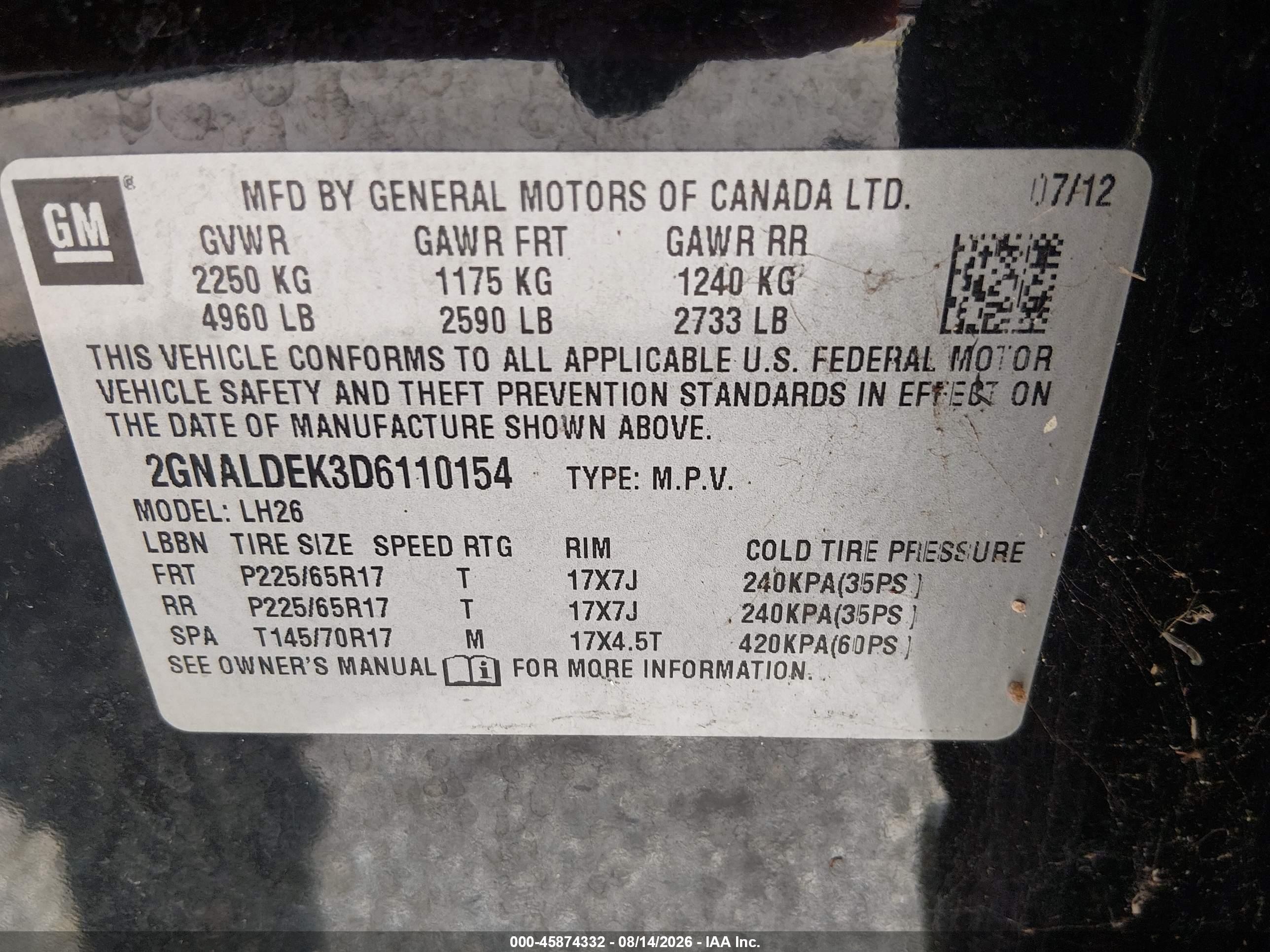 2013 Chevrolet Equinox Lt Черный vin: 2GNALDEK3D6110154