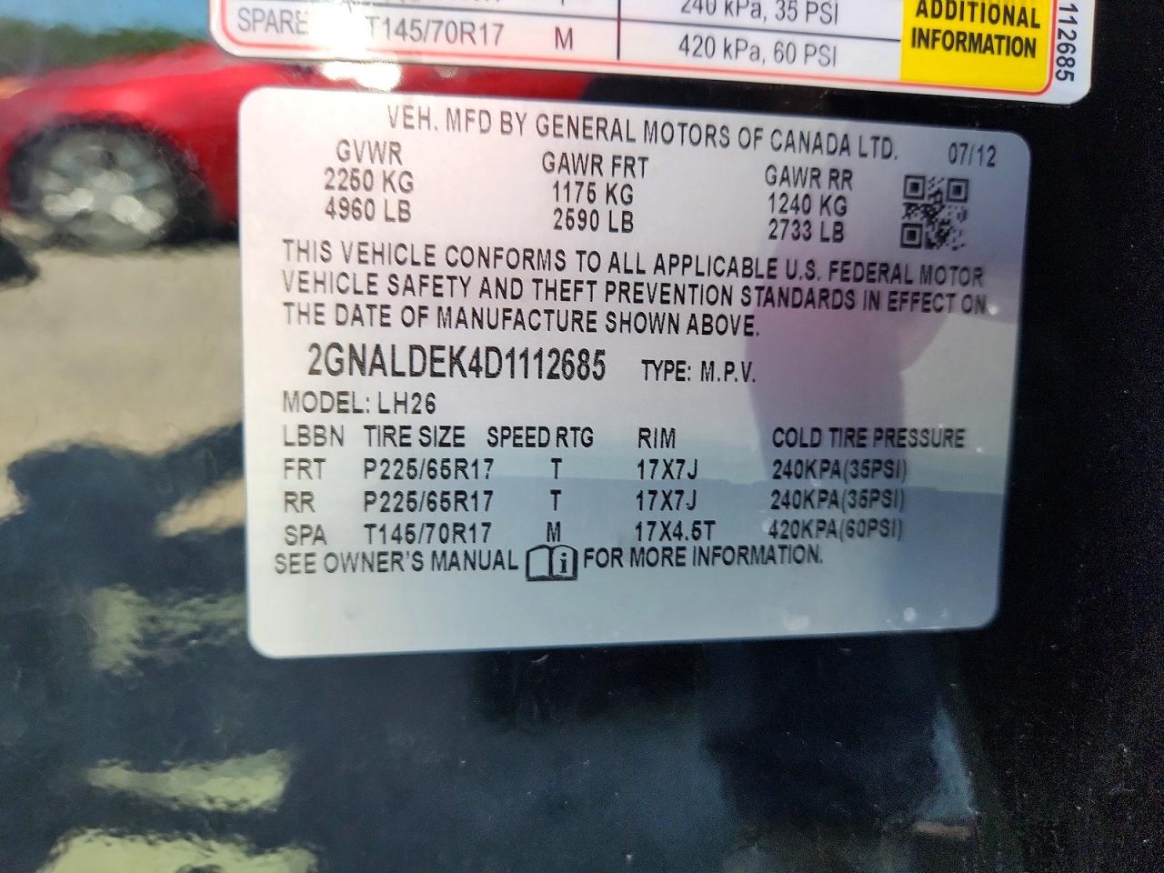 2013 Chevrolet Equinox Lt Black vin: 2GNALDEK4D1112685