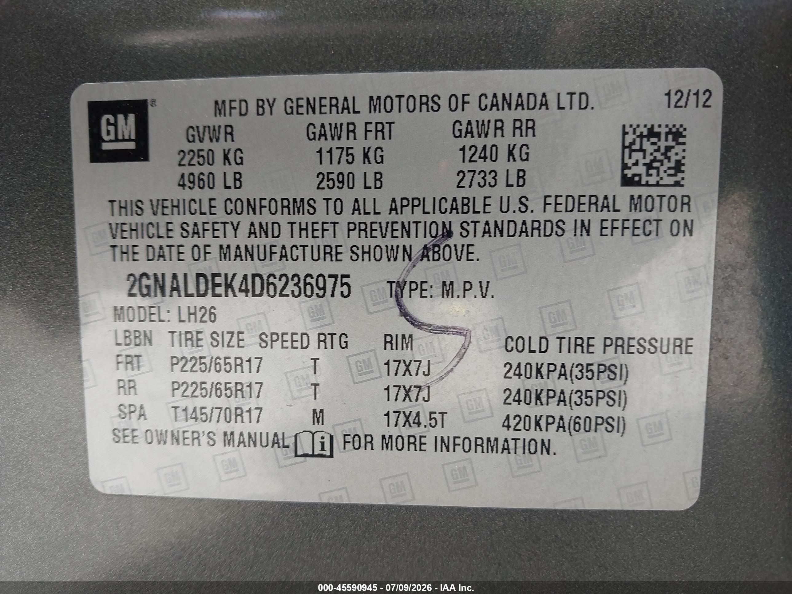 2013 Chevrolet Equinox Lt Серый vin: 2GNALDEK4D6236975