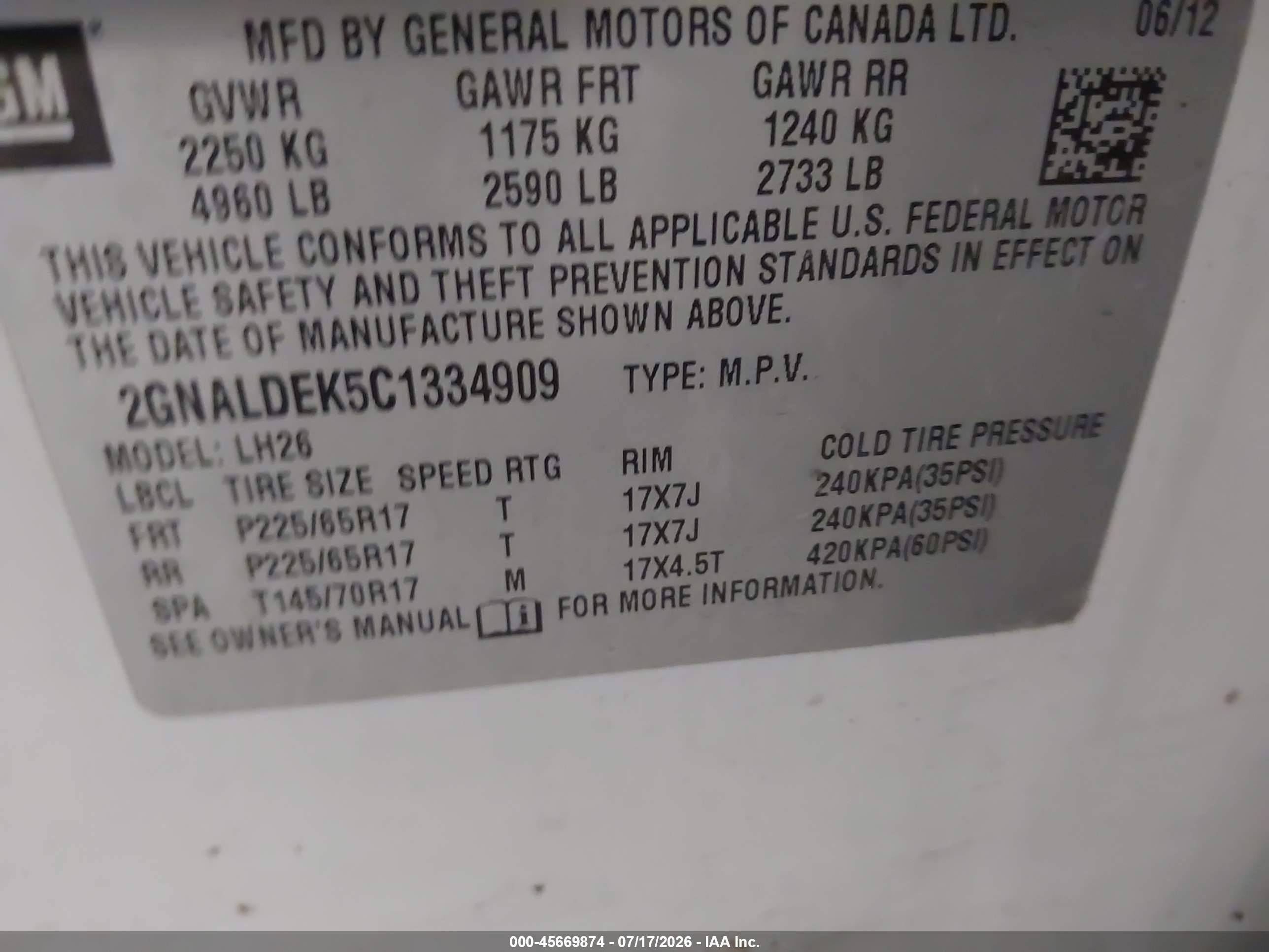 2012 Chevrolet Equinox Lt W/1lt Белый vin: 2GNALDEK5C1334909