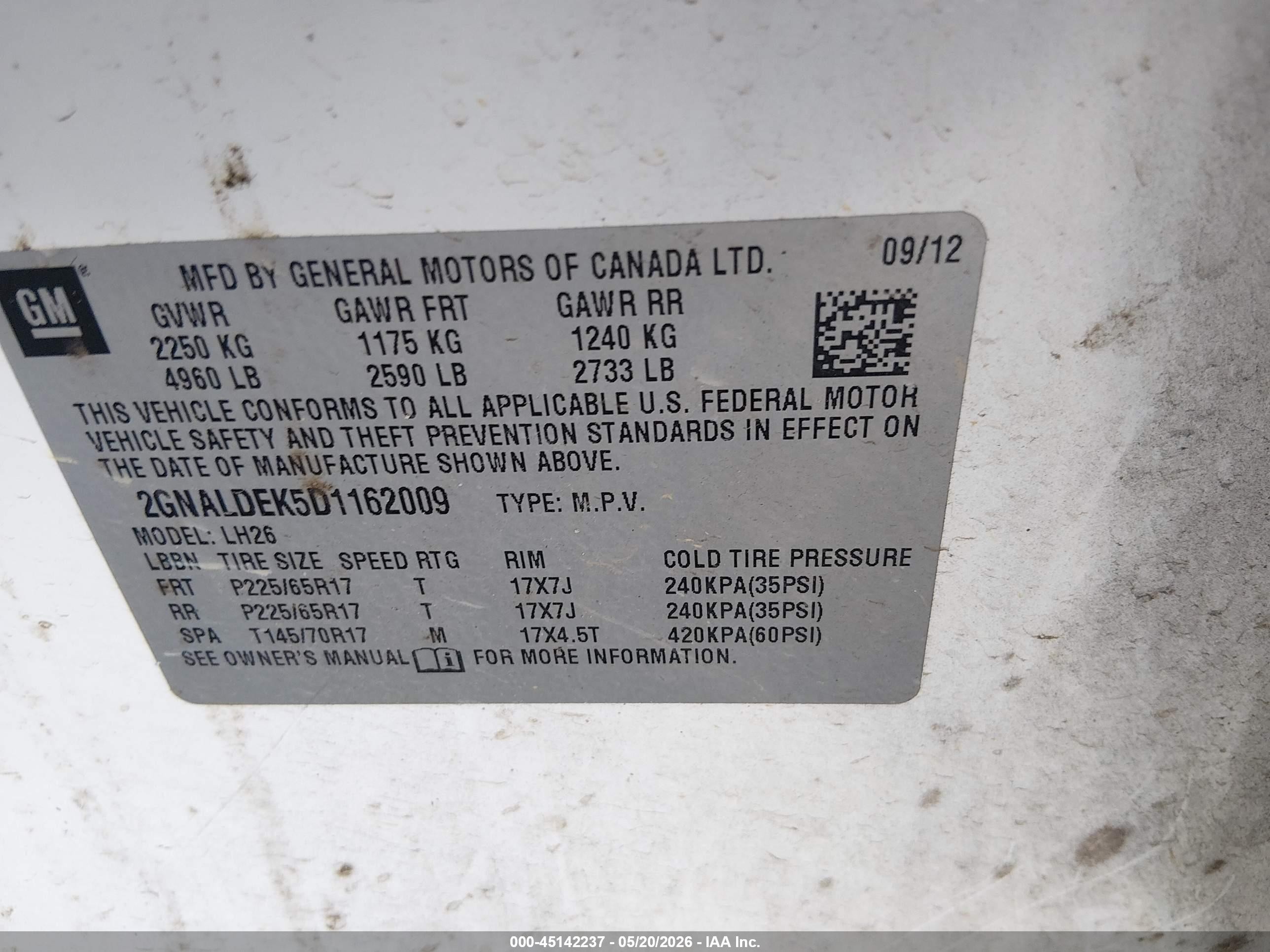 2013 Chevrolet Equinox 1lt Белый vin: 2GNALDEK5D1162009