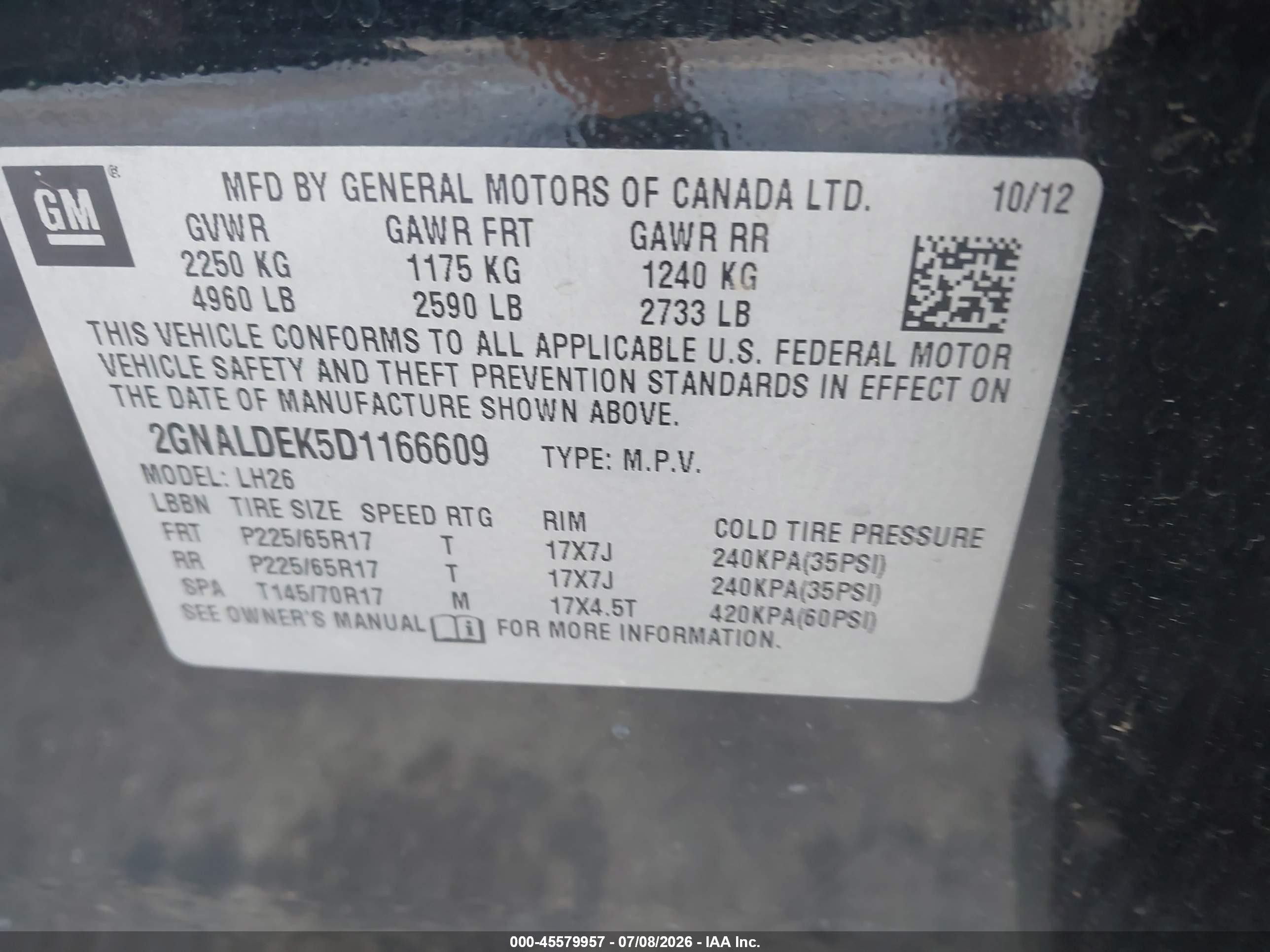 2013 Chevrolet Equinox Lt Black vin: 2GNALDEK5D1166609