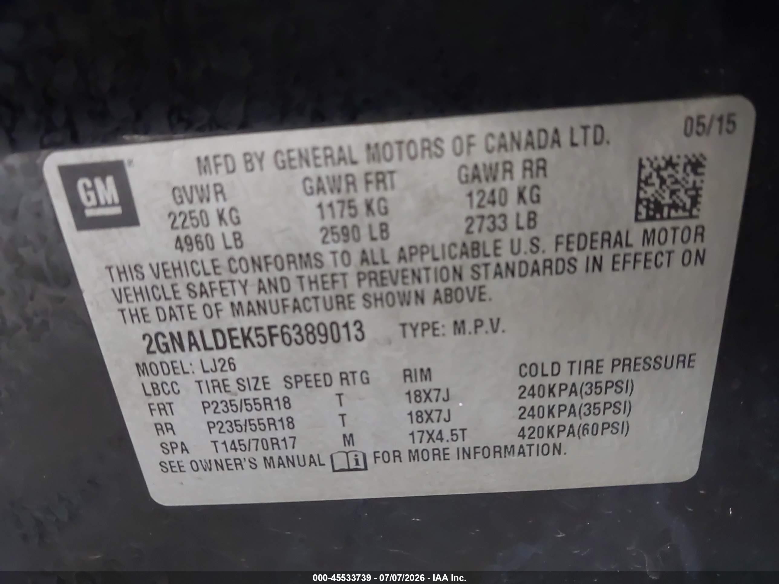2015 Chevrolet Equinox Ltz Черный vin: 2GNALDEK5F6389013