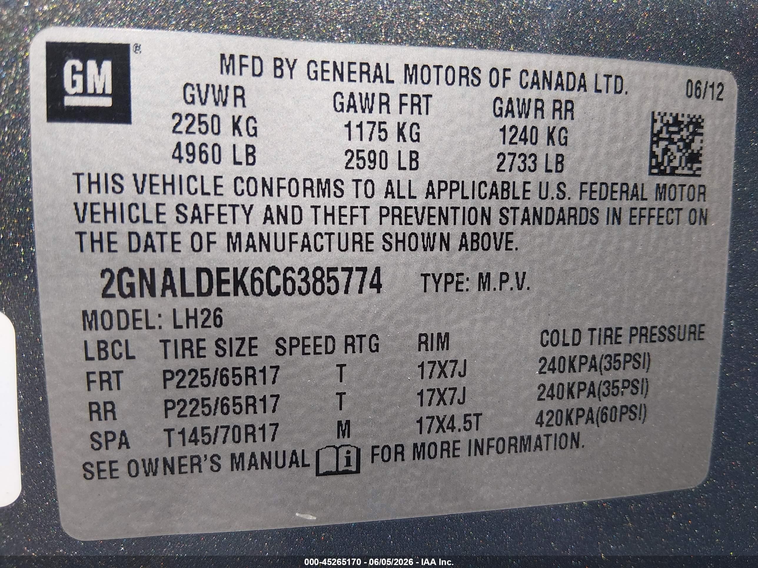 2012 Chevrolet Equinox 1lt Gray vin: 2GNALDEK6C6385774