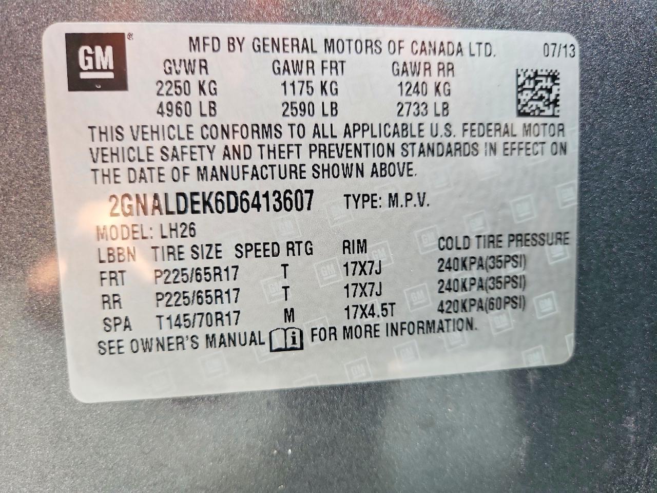 2013 Chevrolet Equinox Lt Gray vin: 2GNALDEK6D6413607