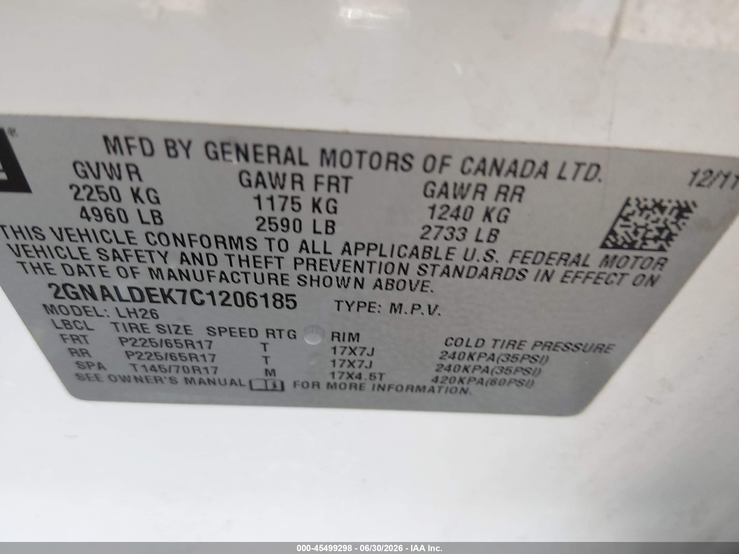 2012 Chevrolet Equinox Lt W/1lt White vin: 2GNALDEK7C1206185
