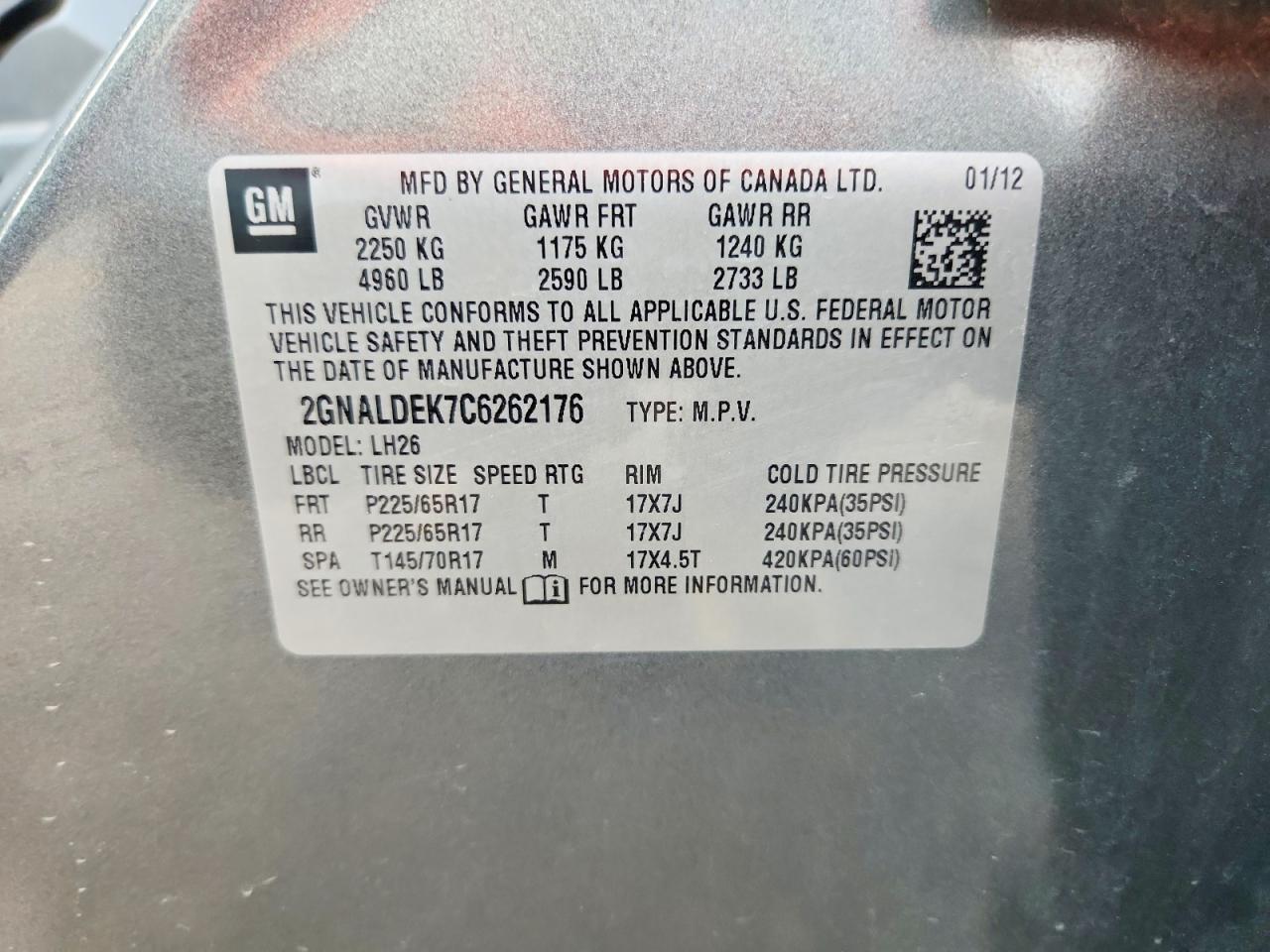 2012 Chevrolet Equinox Lt Gray vin: 2GNALDEK7C6262176