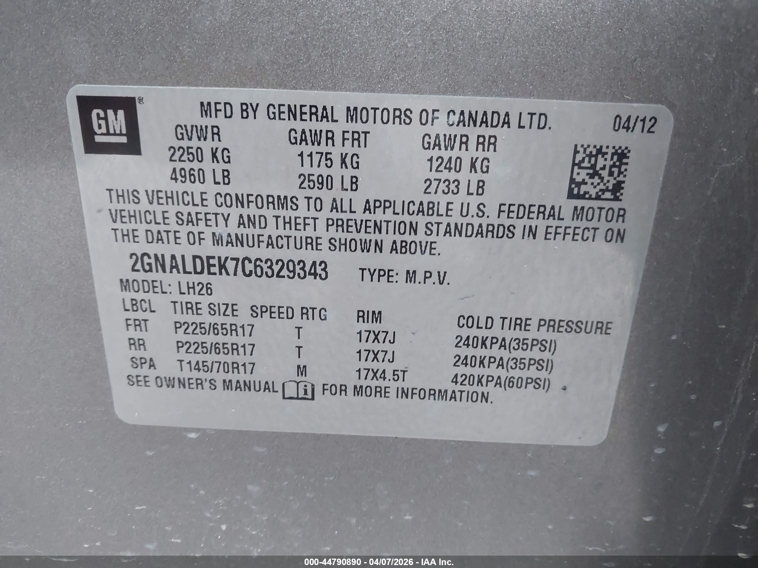 2012 Chevrolet Equinox 1lt Gray vin: 2GNALDEK7C6329343