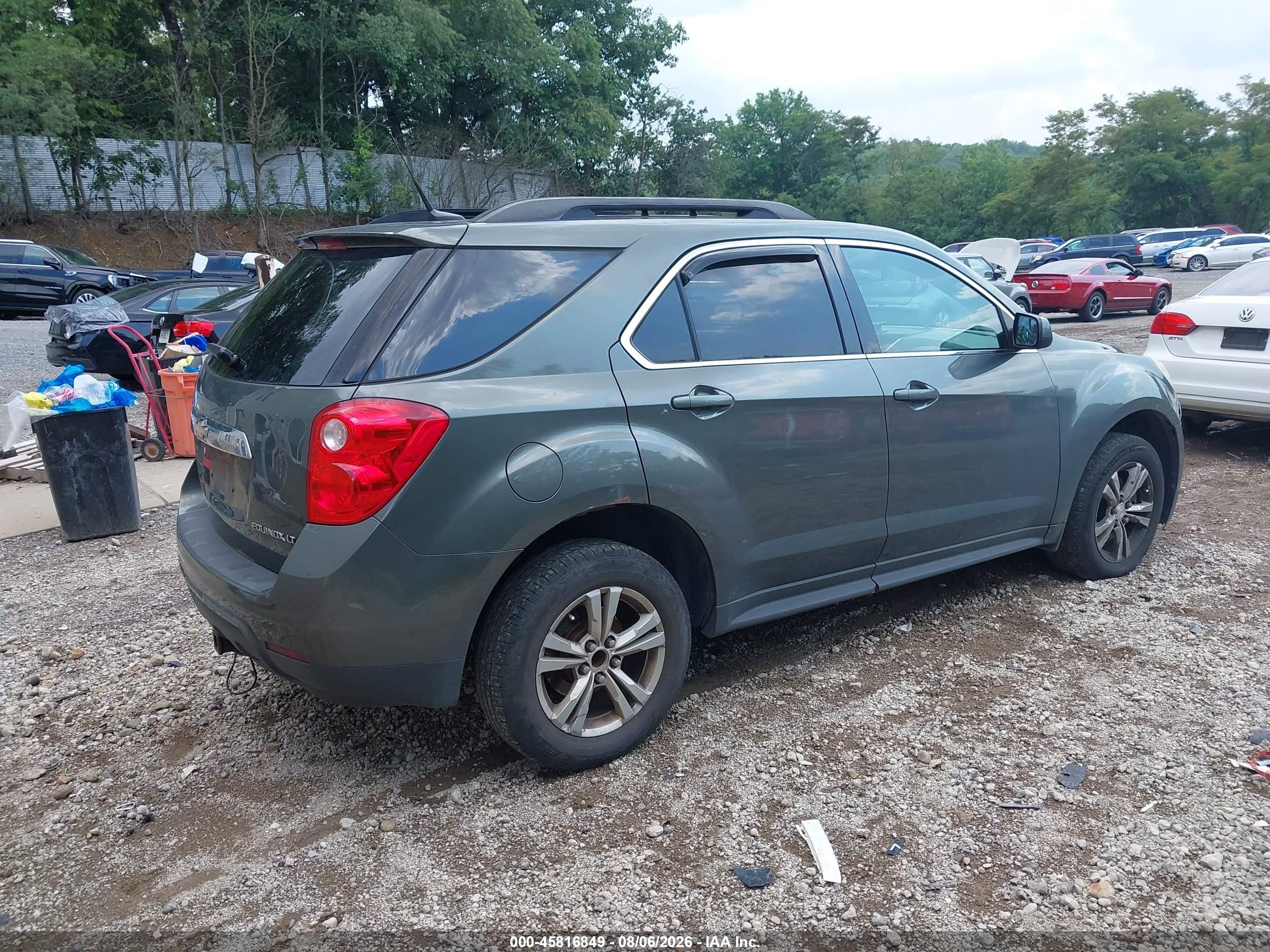 2012 Chevrolet Equinox Lt W/1lt Gray vin: 2GNALDEK7C6400279