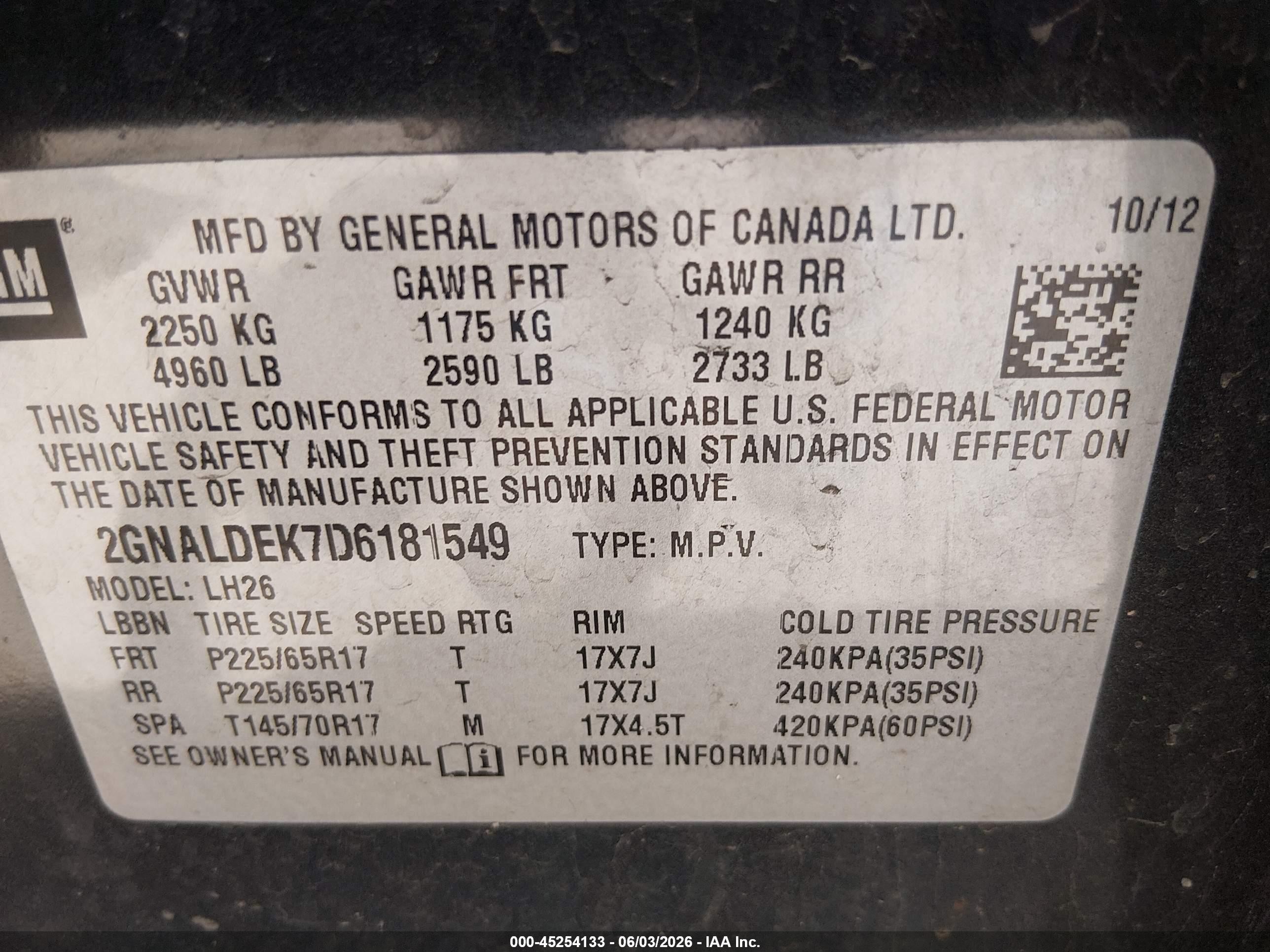 2013 Chevrolet Equinox 1lt Black vin: 2GNALDEK7D6181549