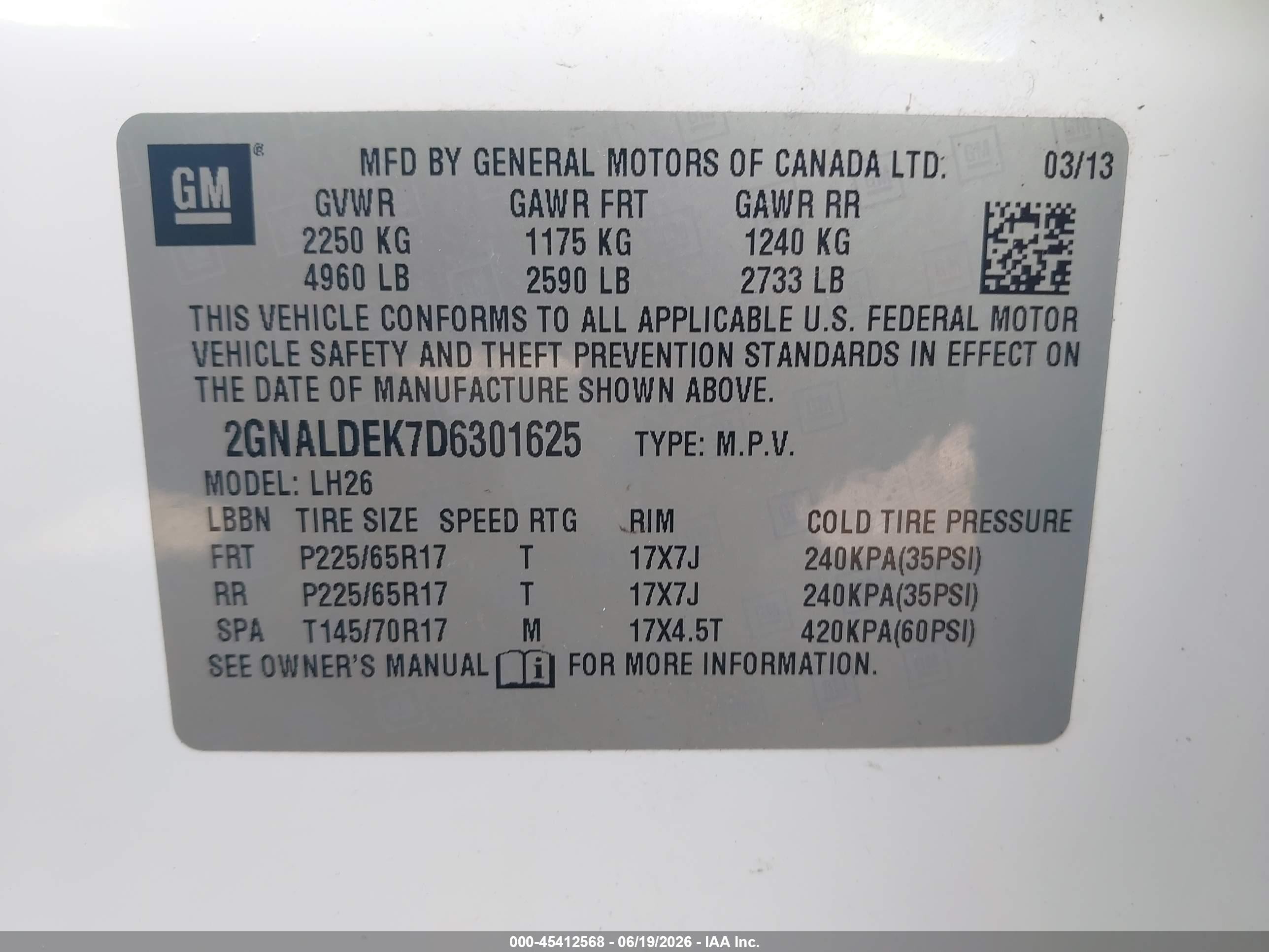 2013 Chevrolet Equinox Lt White vin: 2GNALDEK7D6301625