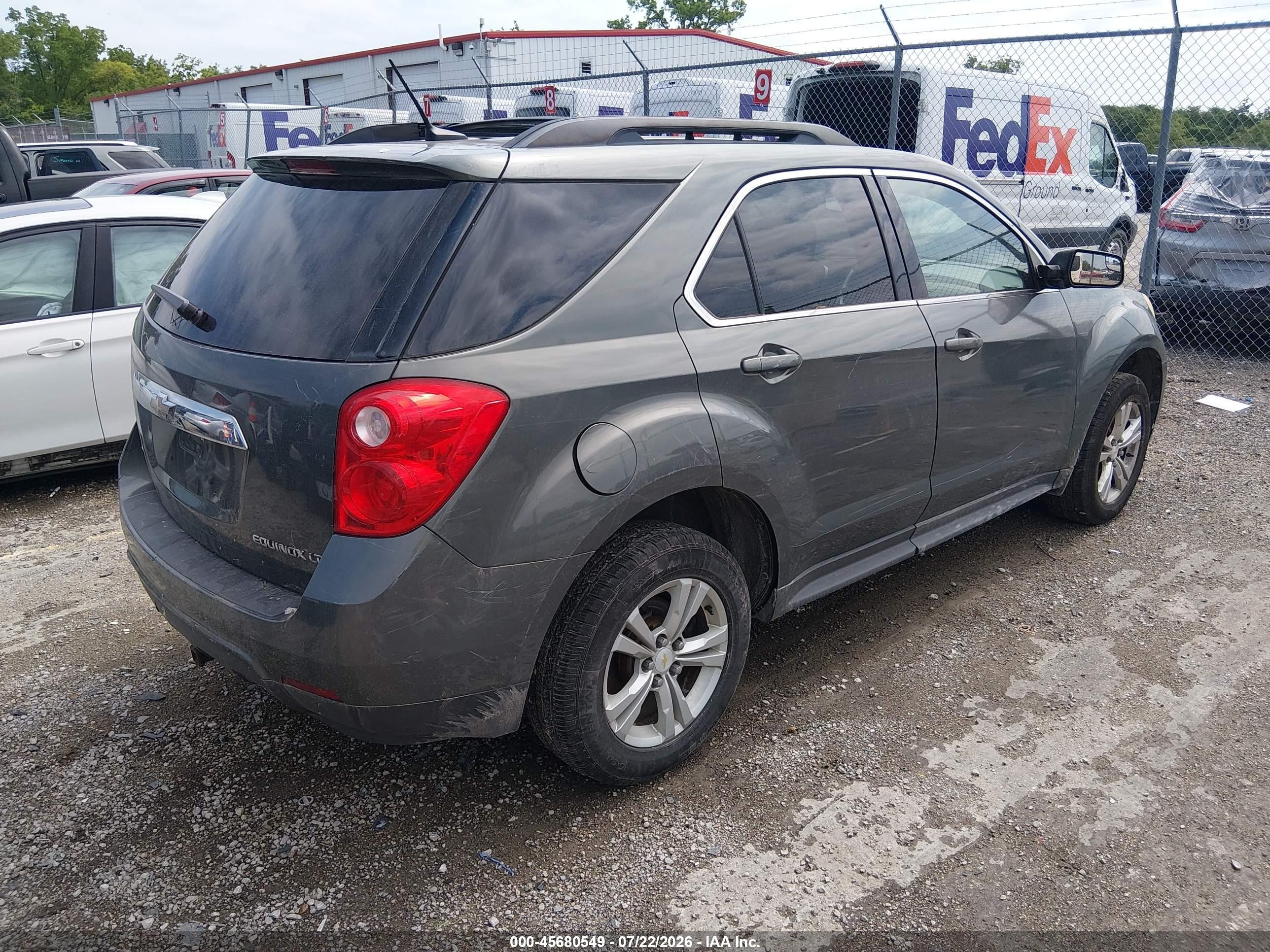 2013 Chevrolet Equinox Lt Gray vin: 2GNALDEK8D6223095