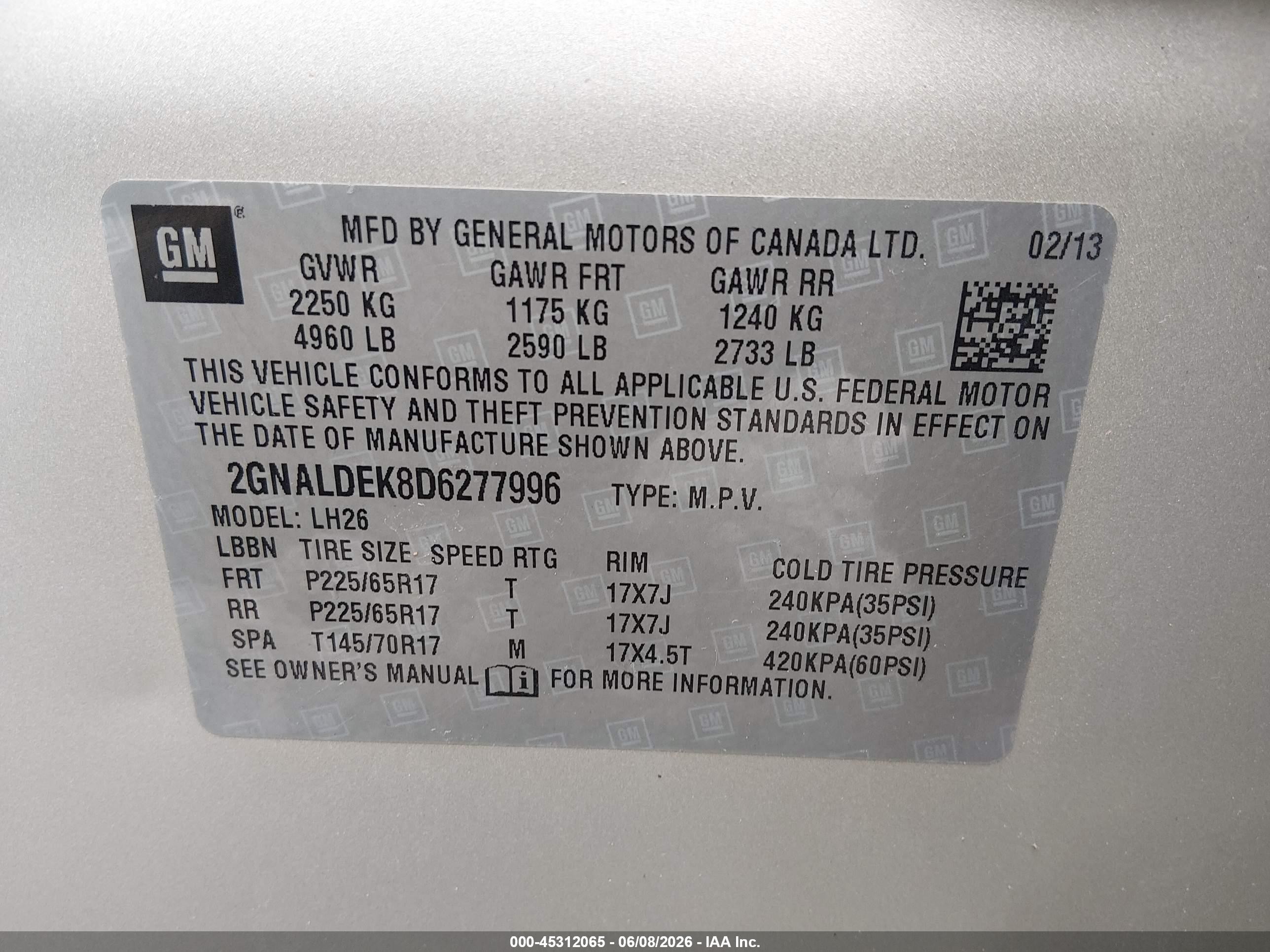 2013 Chevrolet Equinox 1lt Gold vin: 2GNALDEK8D6277996
