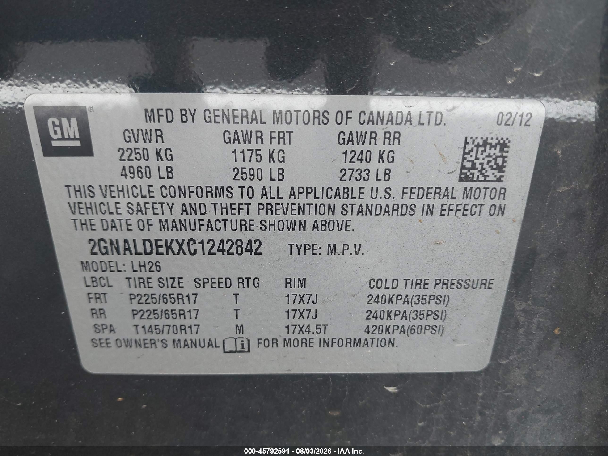 2012 Chevrolet Equinox 1lt Черный vin: 2GNALDEKXC1242842