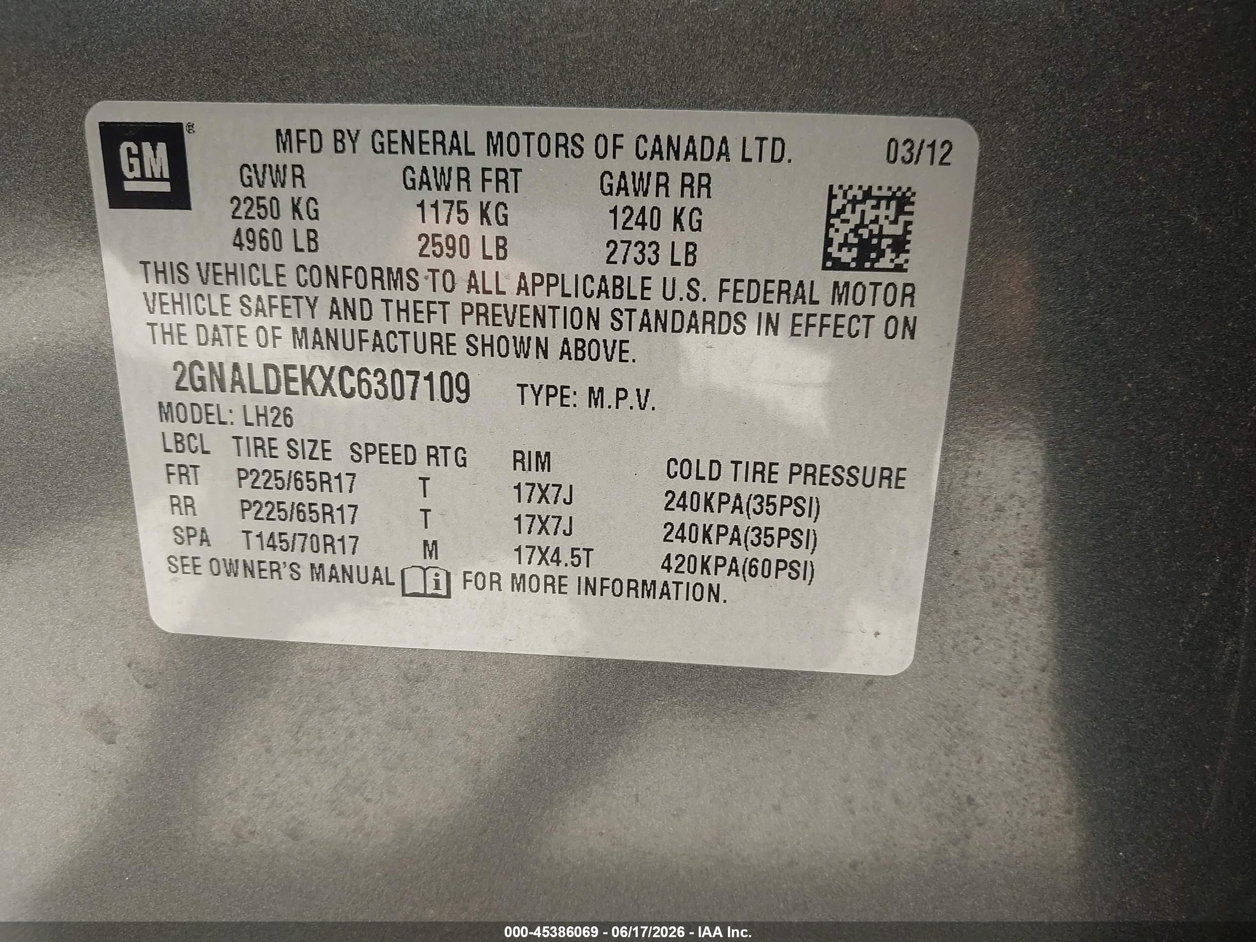 2012 Chevrolet Equinox 1lt Gray vin: 2GNALDEKXC6307109