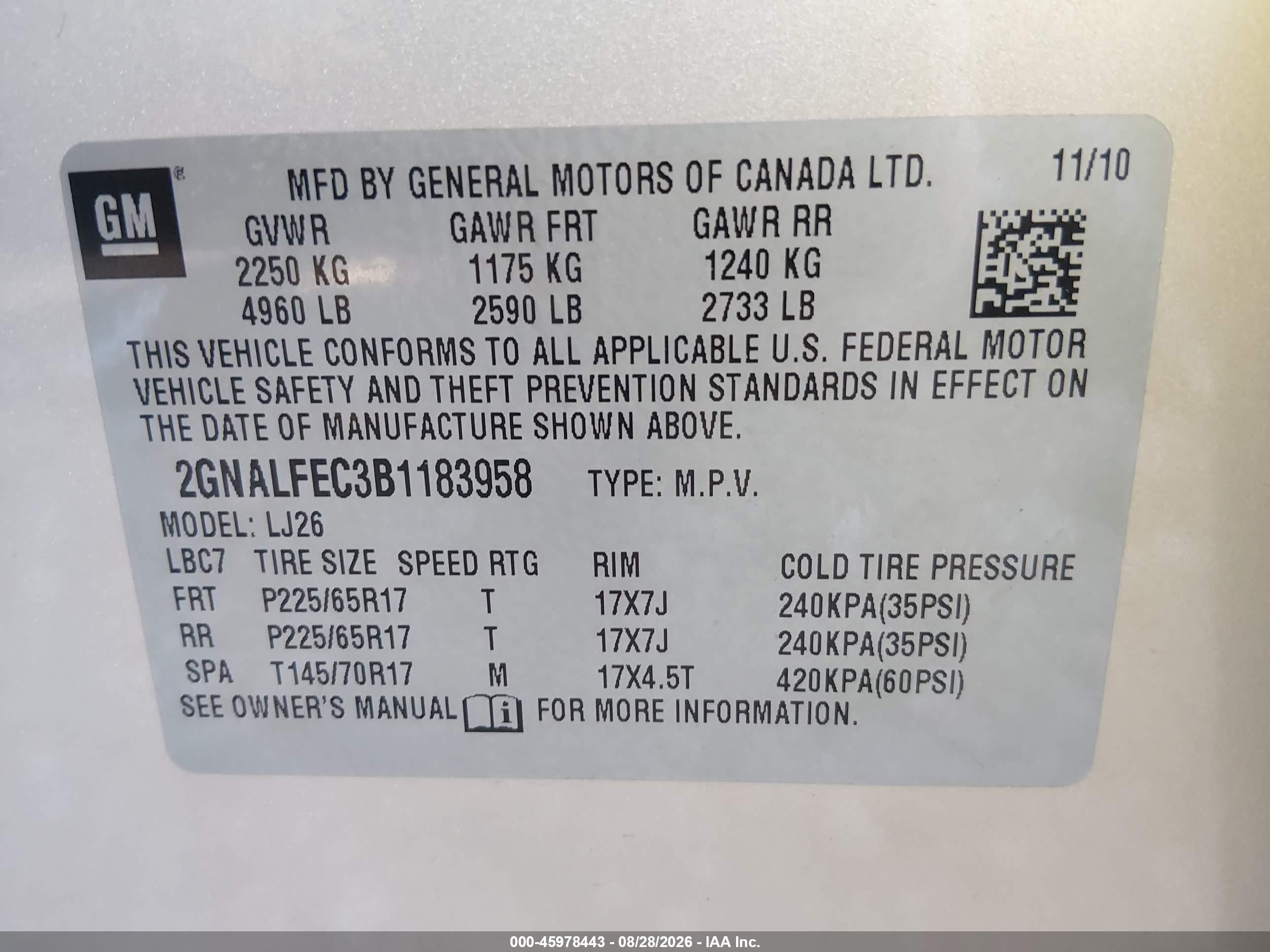 2011 Chevrolet Equinox Ltz Желто-коричневый vin: 2GNALFEC3B1183958