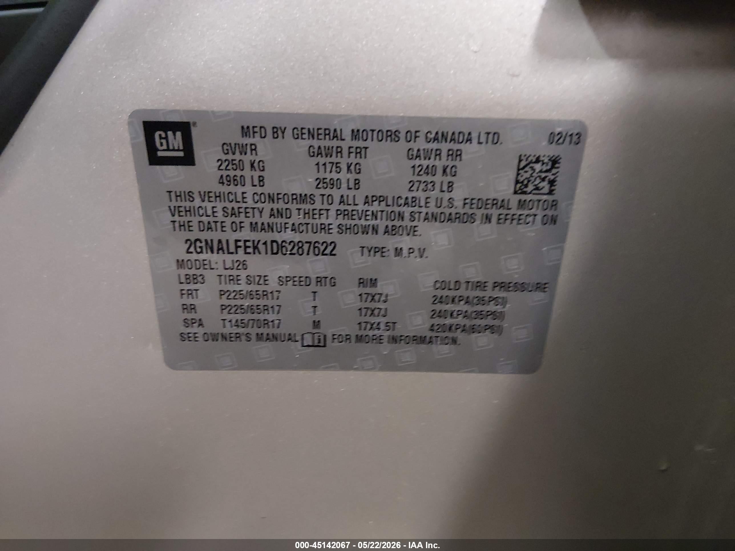 2013 Chevrolet Equinox Ltz Gold vin: 2GNALFEK1D6287622