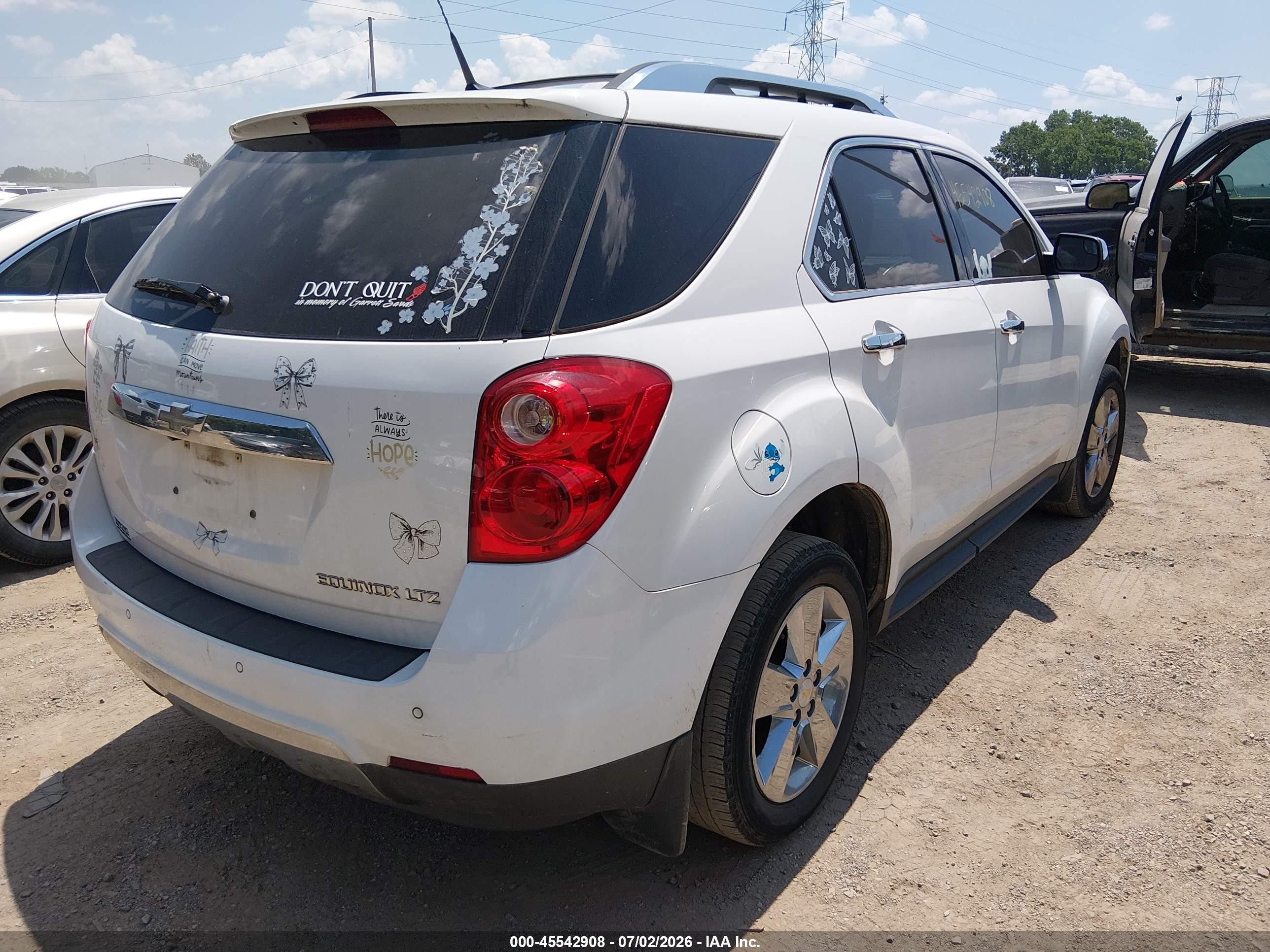 2012 Chevrolet Equinox Ltz White vin: 2GNALFEK2C1337777