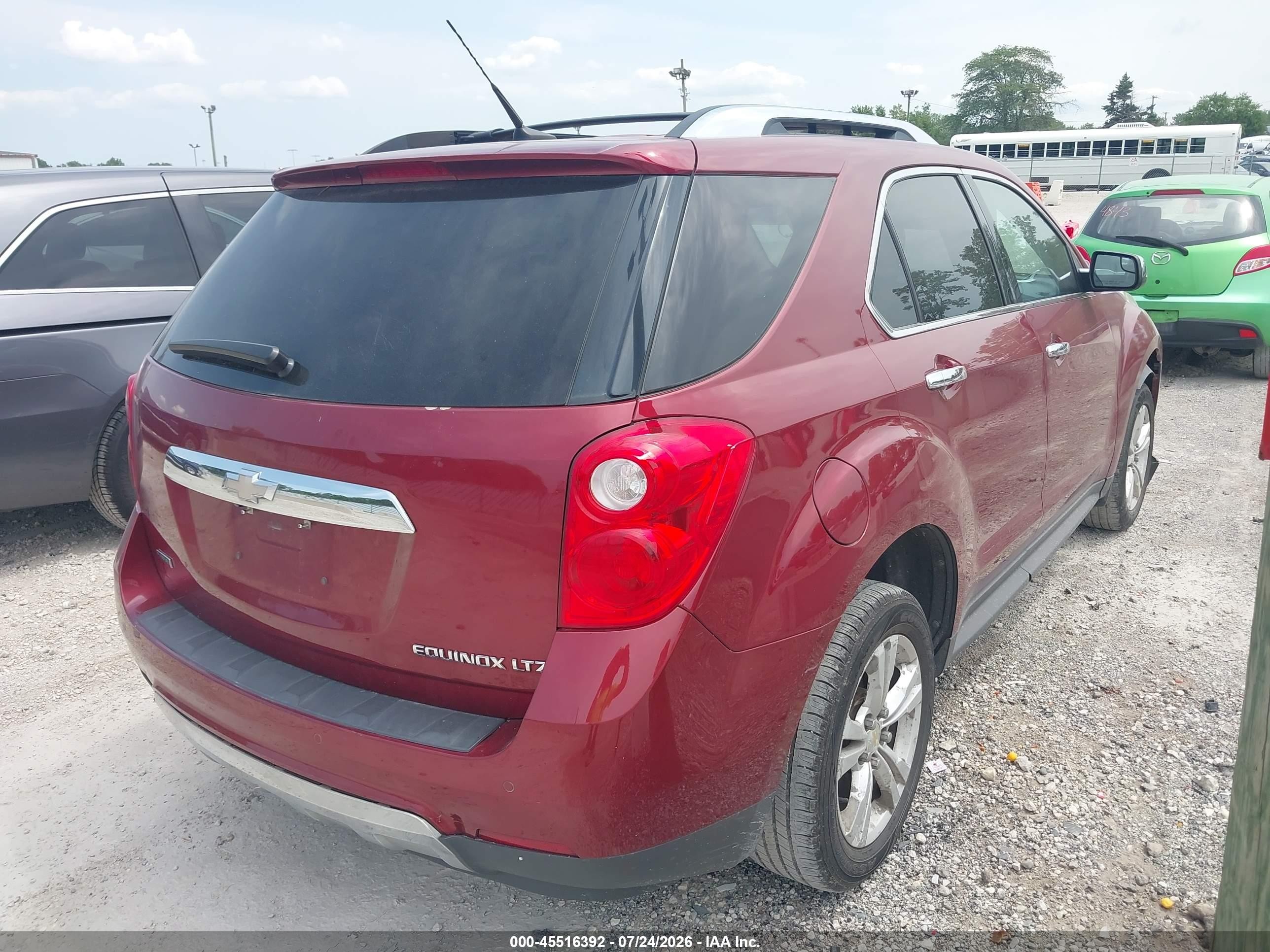 2012 Chevrolet Equinox Ltz Red vin: 2GNALFEK2C6252750