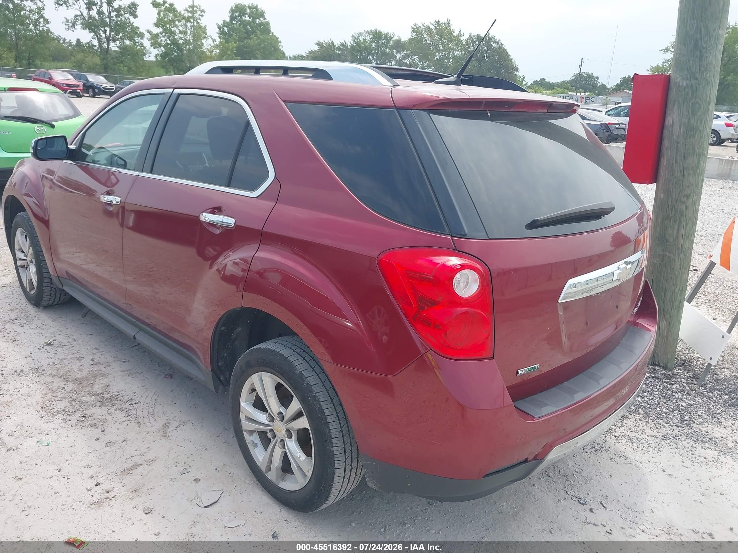 2012 Chevrolet Equinox Ltz Red vin: 2GNALFEK2C6252750