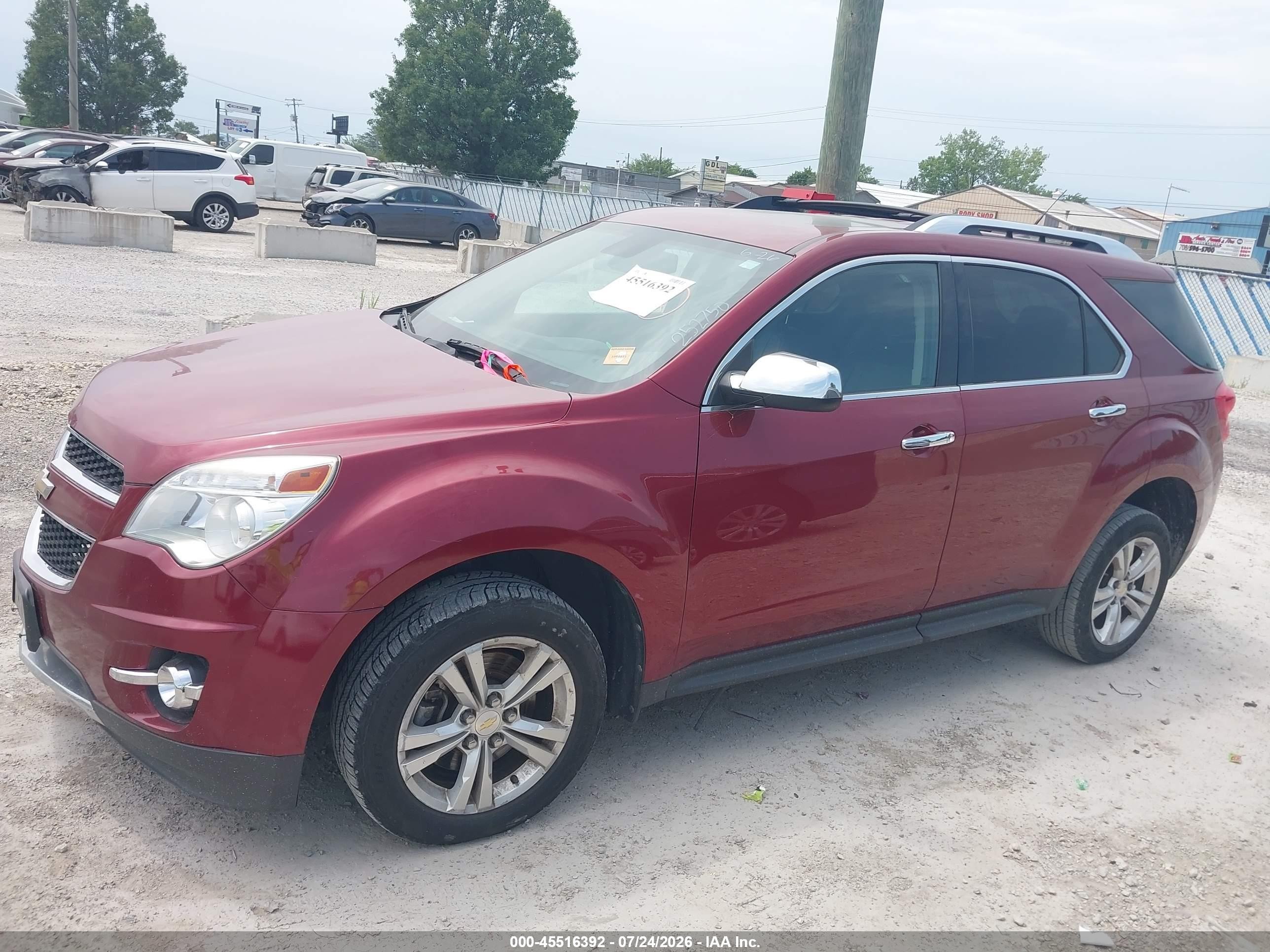 2012 Chevrolet Equinox Ltz Red vin: 2GNALFEK2C6252750