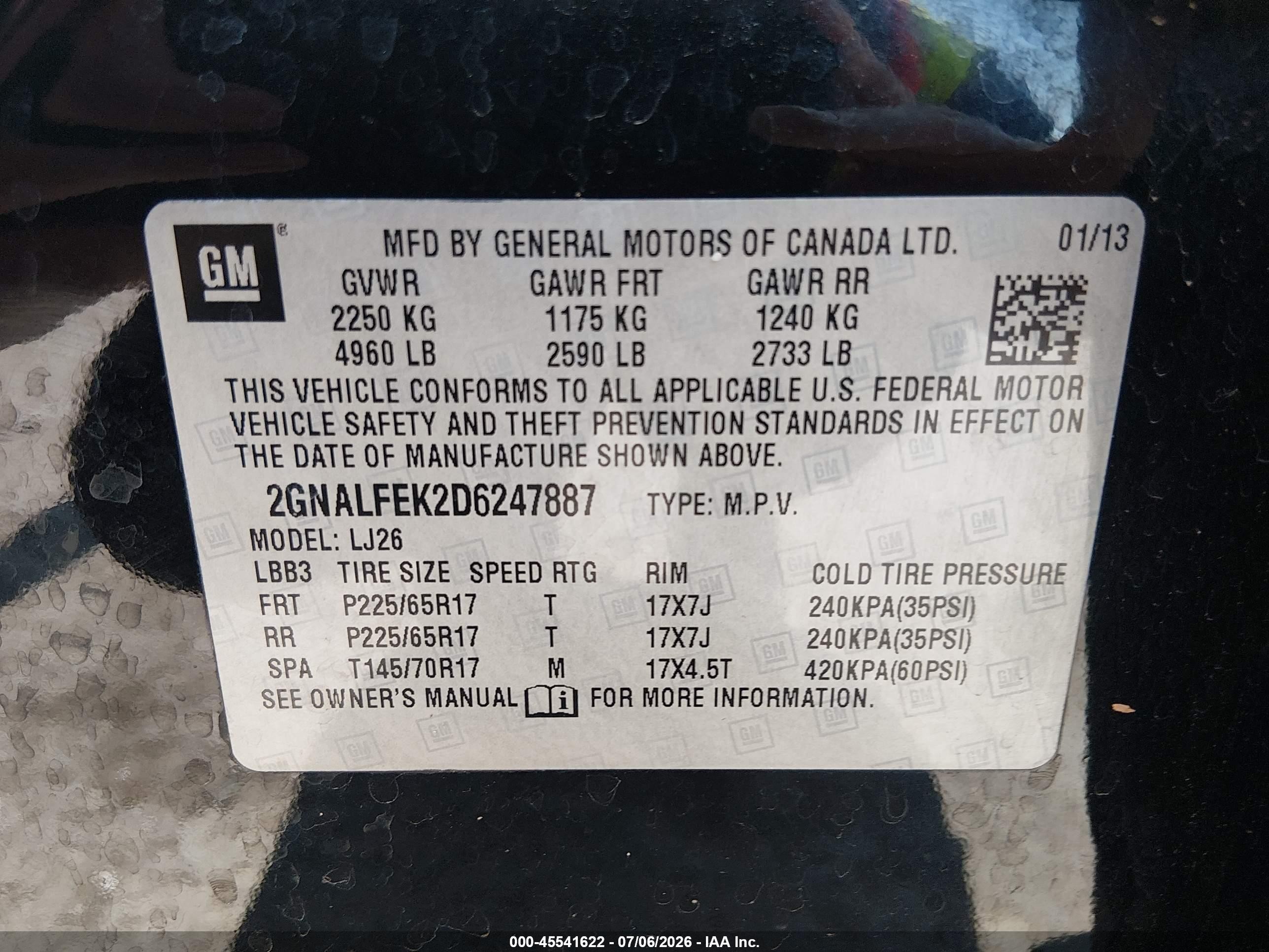 2013 Chevrolet Equinox Ltz Черный vin: 2GNALFEK2D6247887