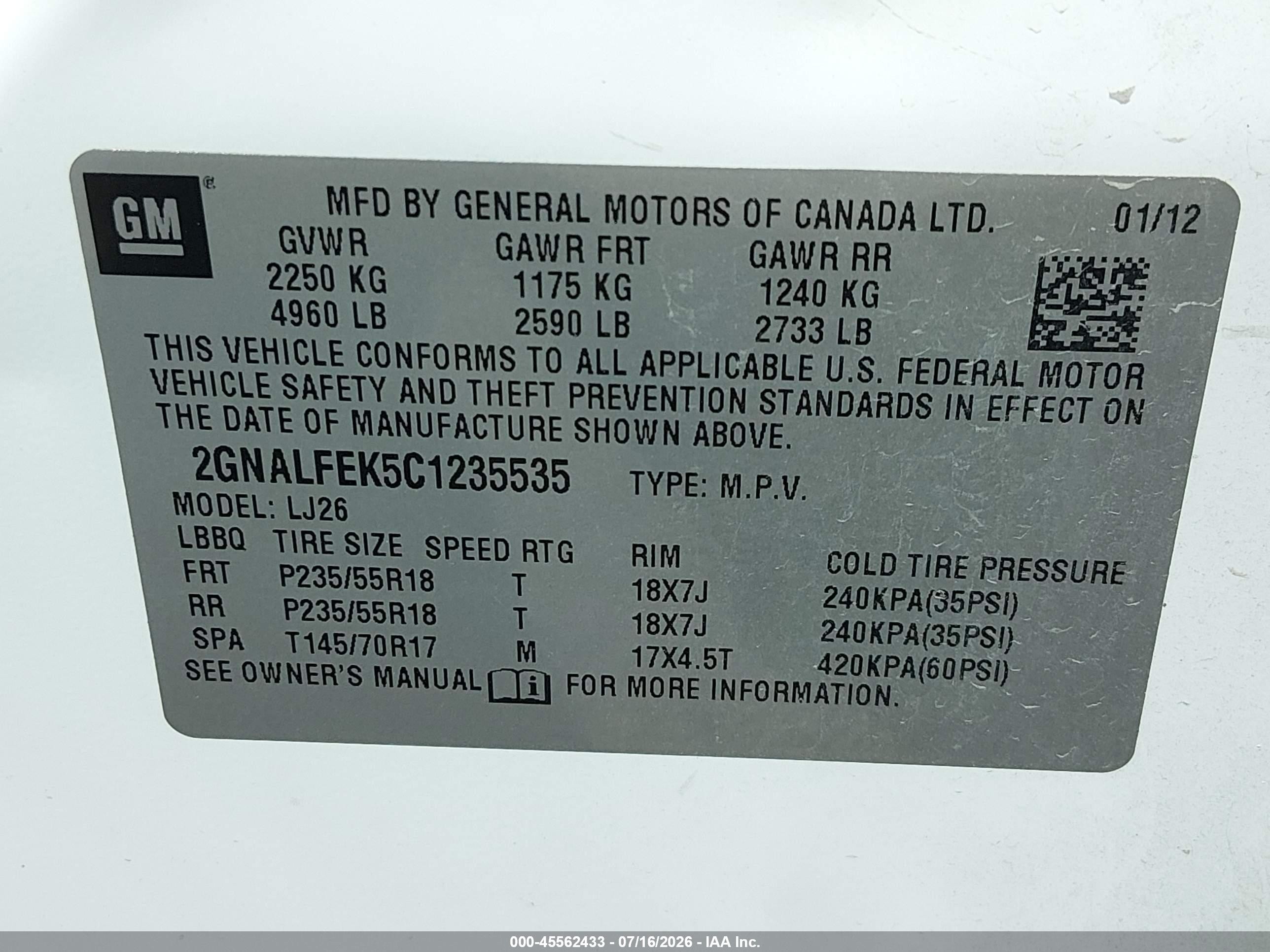 2012 Chevrolet Equinox Ltz Белый vin: 2GNALFEK5C1235535