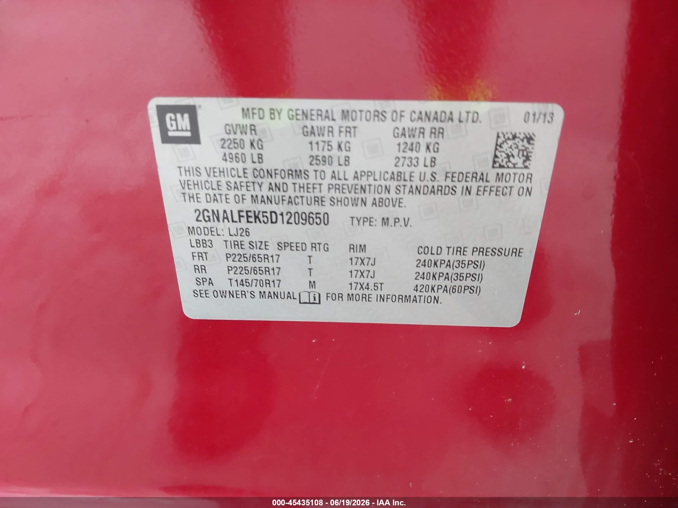 2013 Chevrolet Equinox Ltz Красный vin: 2GNALFEK5D1209650