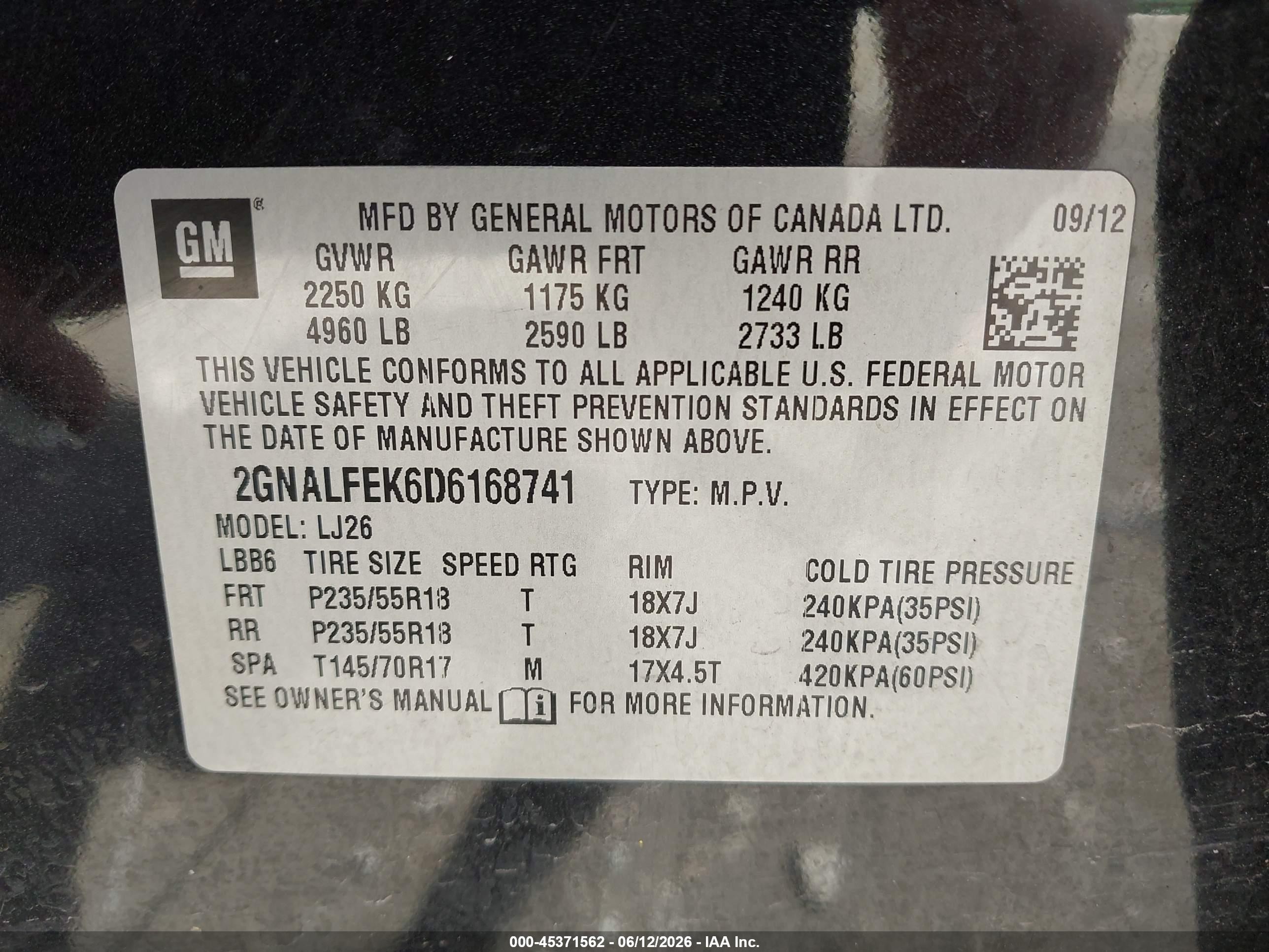 2013 Chevrolet Equinox Ltz Black vin: 2GNALFEK6D6168741