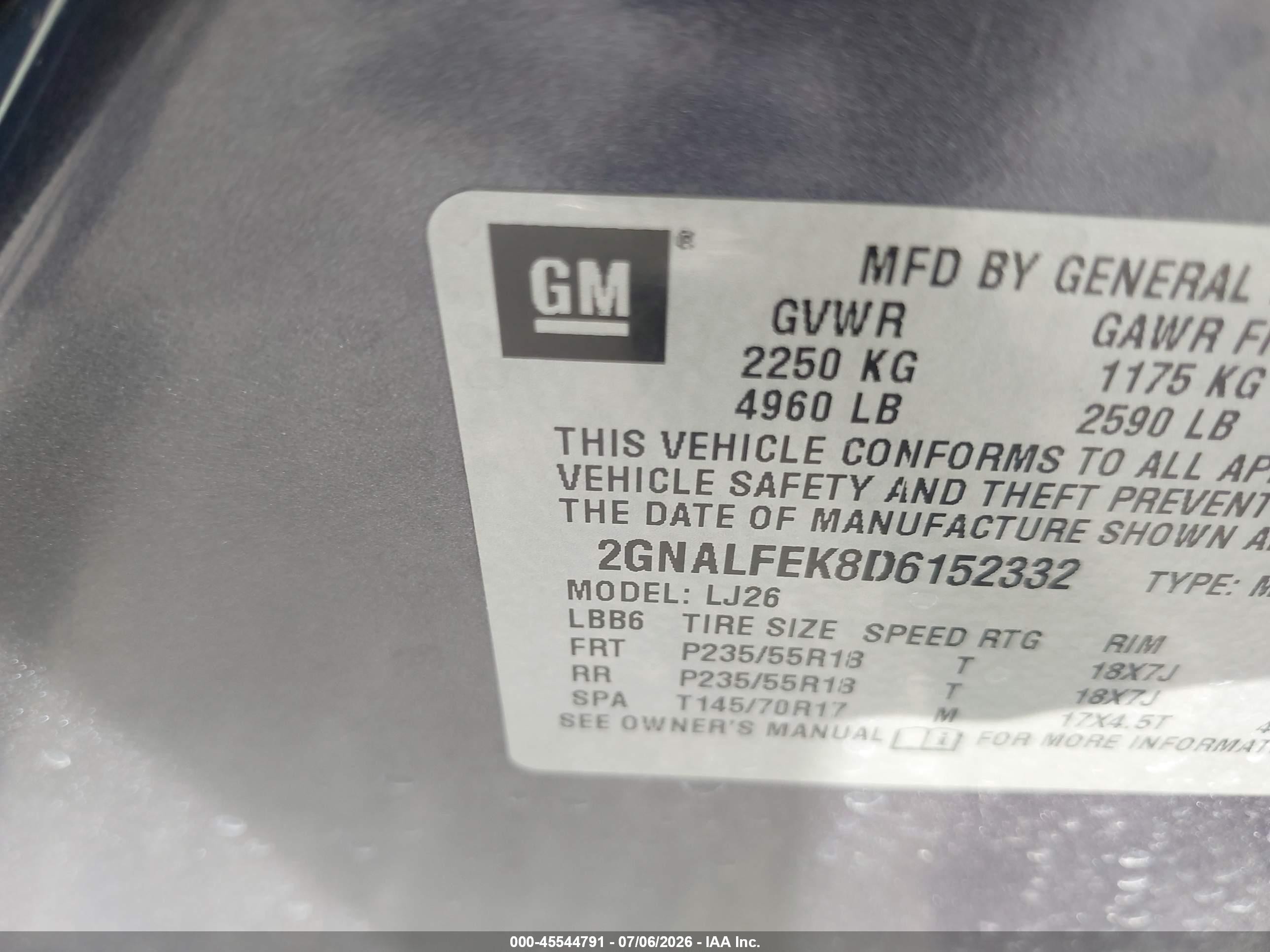 2013 Chevrolet Equinox Ltz Blue vin: 2GNALFEK8D6152332
