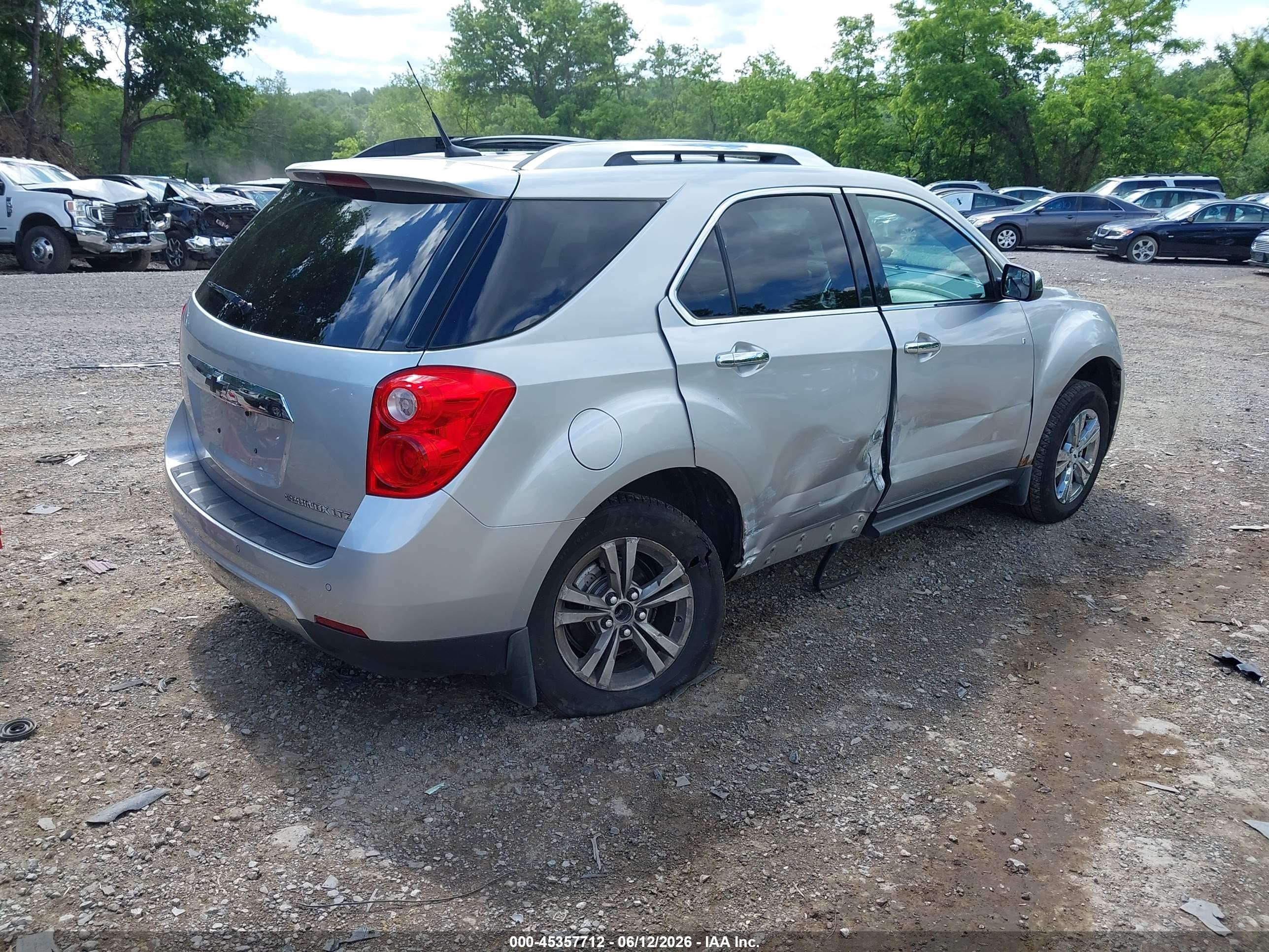 2012 Chevrolet Equinox Ltz Silver vin: 2GNALFEK9C1129993
