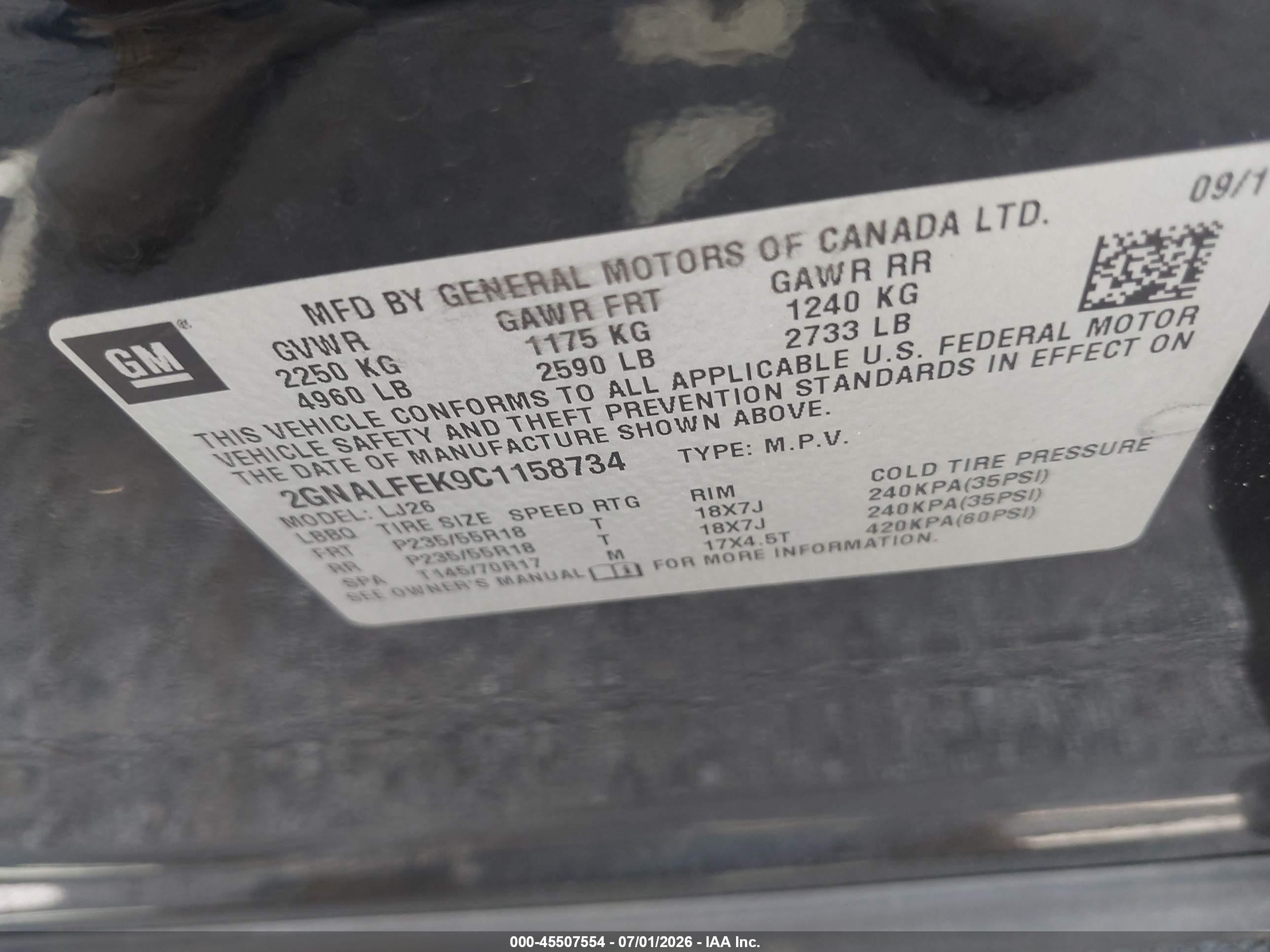 2012 Chevrolet Equinox Ltz Черный vin: 2GNALFEK9C1158734