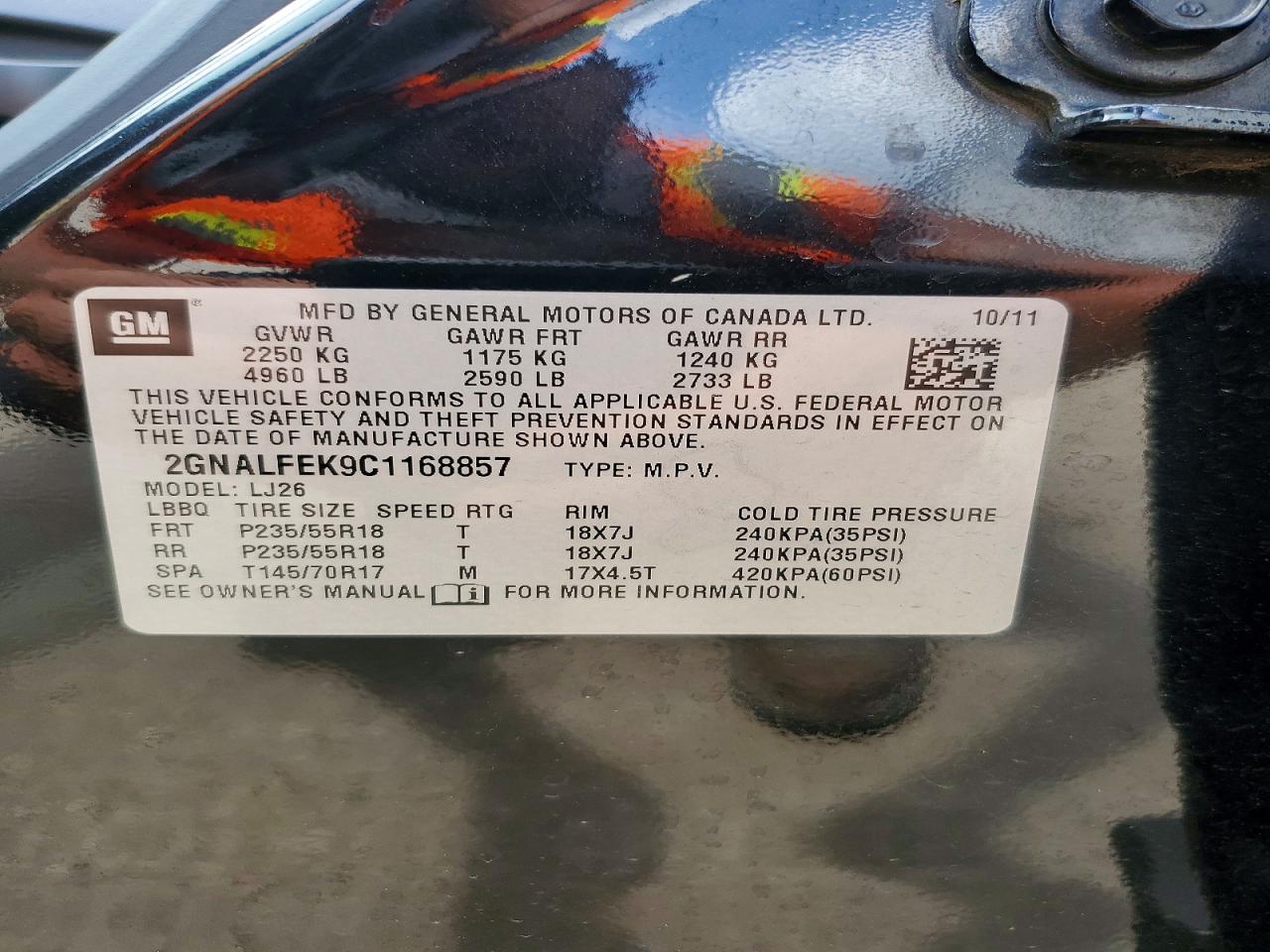2012 Chevrolet Equinox Ltz Черный vin: 2GNALFEK9C1168857
